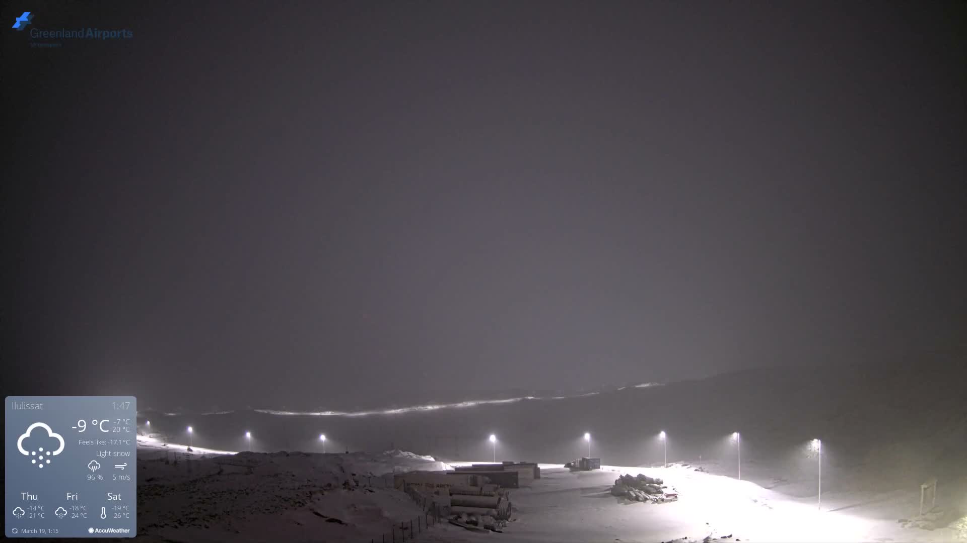 Ilulissat Airport South Gate View Live Cam JAV / BGJN - Ilulissat, Avannaata, Greenland, Denmark