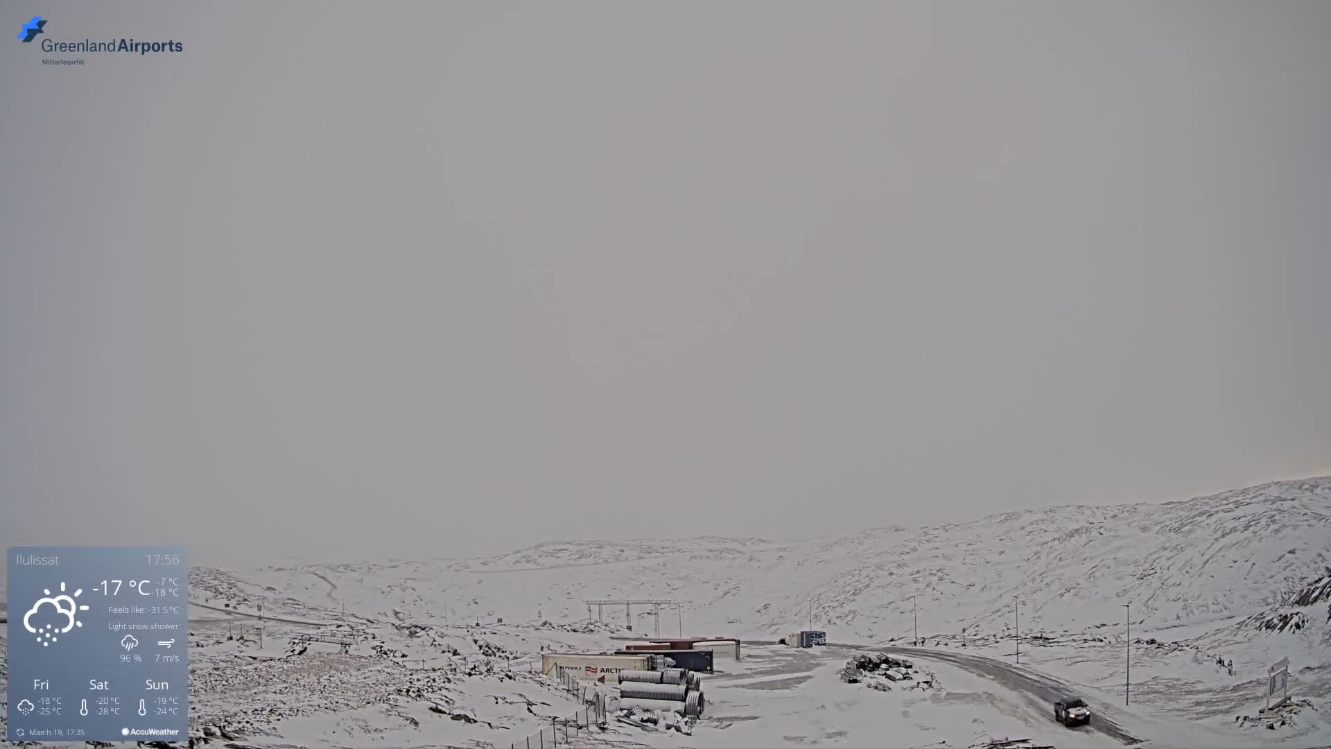 Ilulissat Airport South Gate View Live Cam JAV / BGJN - Ilulissat, Avannaata, Greenland, Denmark