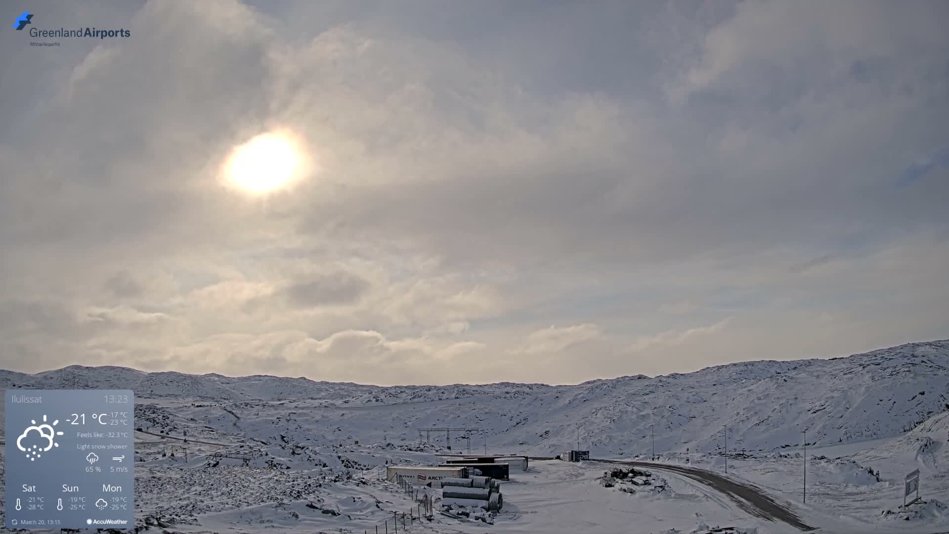 Ilulissat Airport South Gate View Live Cam JAV / BGJN - Ilulissat, Avannaata, Greenland, Denmark