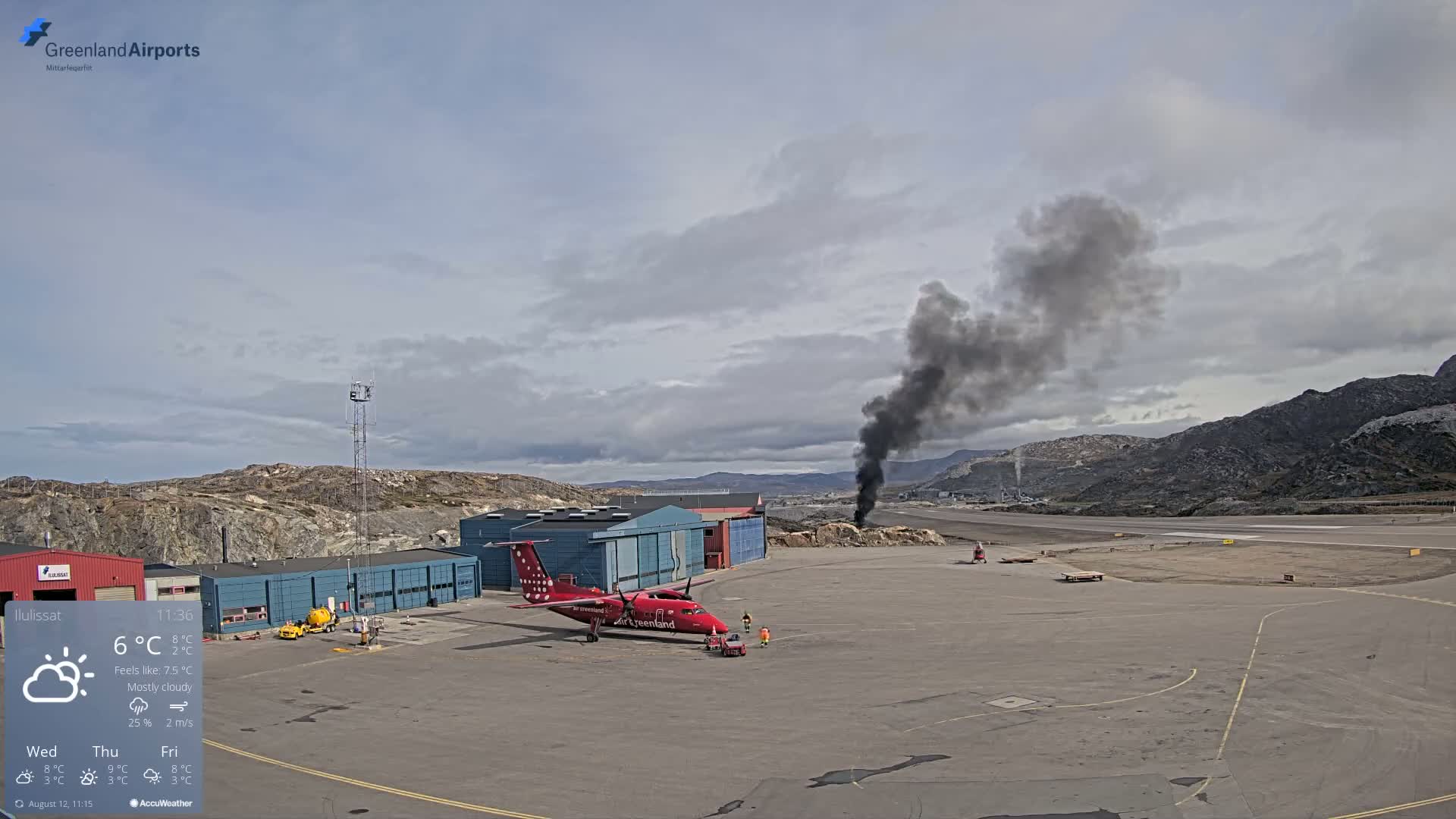 Mittarfik Ilulissat Airport North Towards View Live Cam JAV / BGJN - Ilulissat, Avannaata, Greenland, Denmark