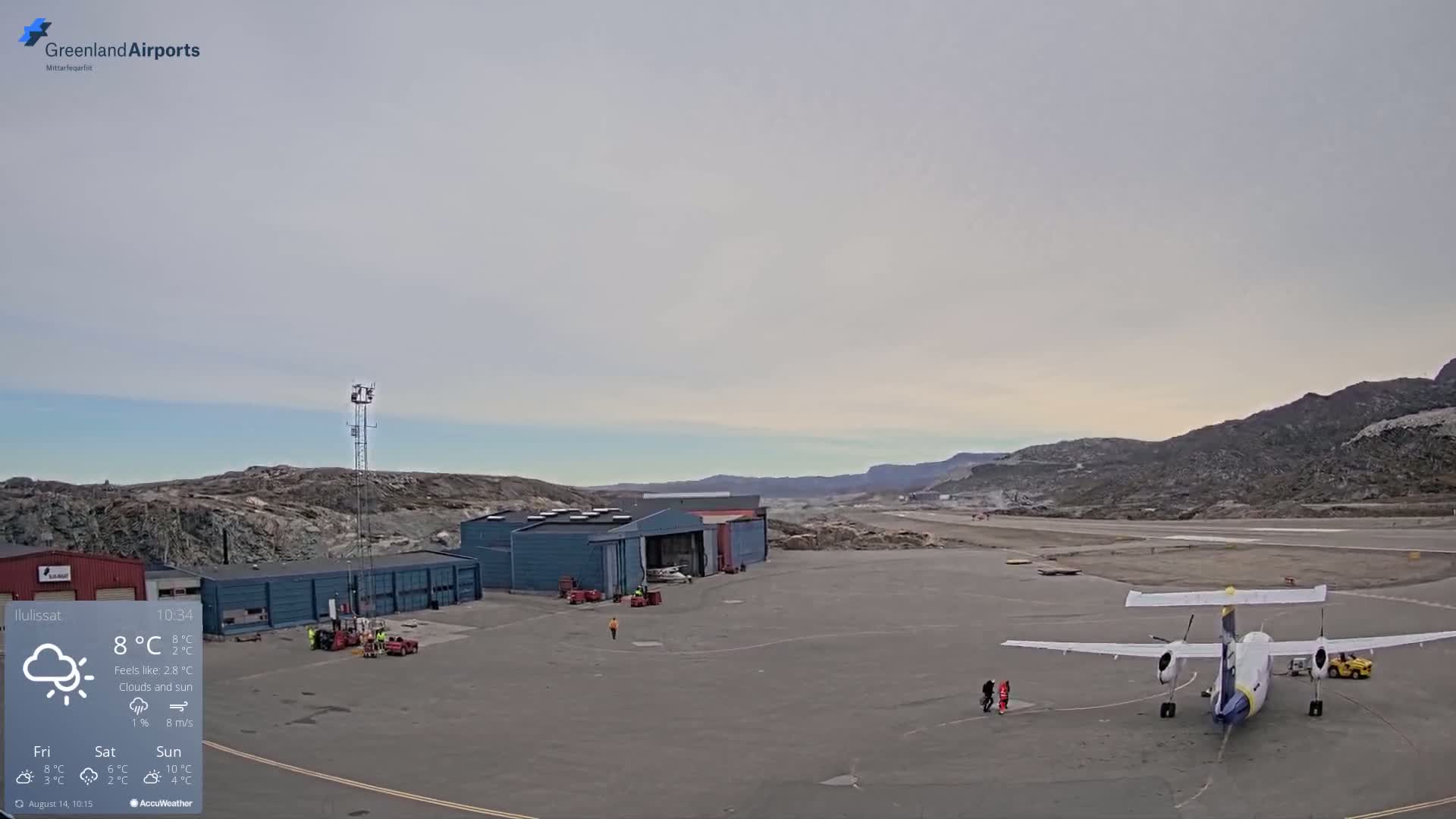Mittarfik Ilulissat Airport North Towards View Live Cam JAV / BGJN - Ilulissat, Avannaata, Greenland, Denmark