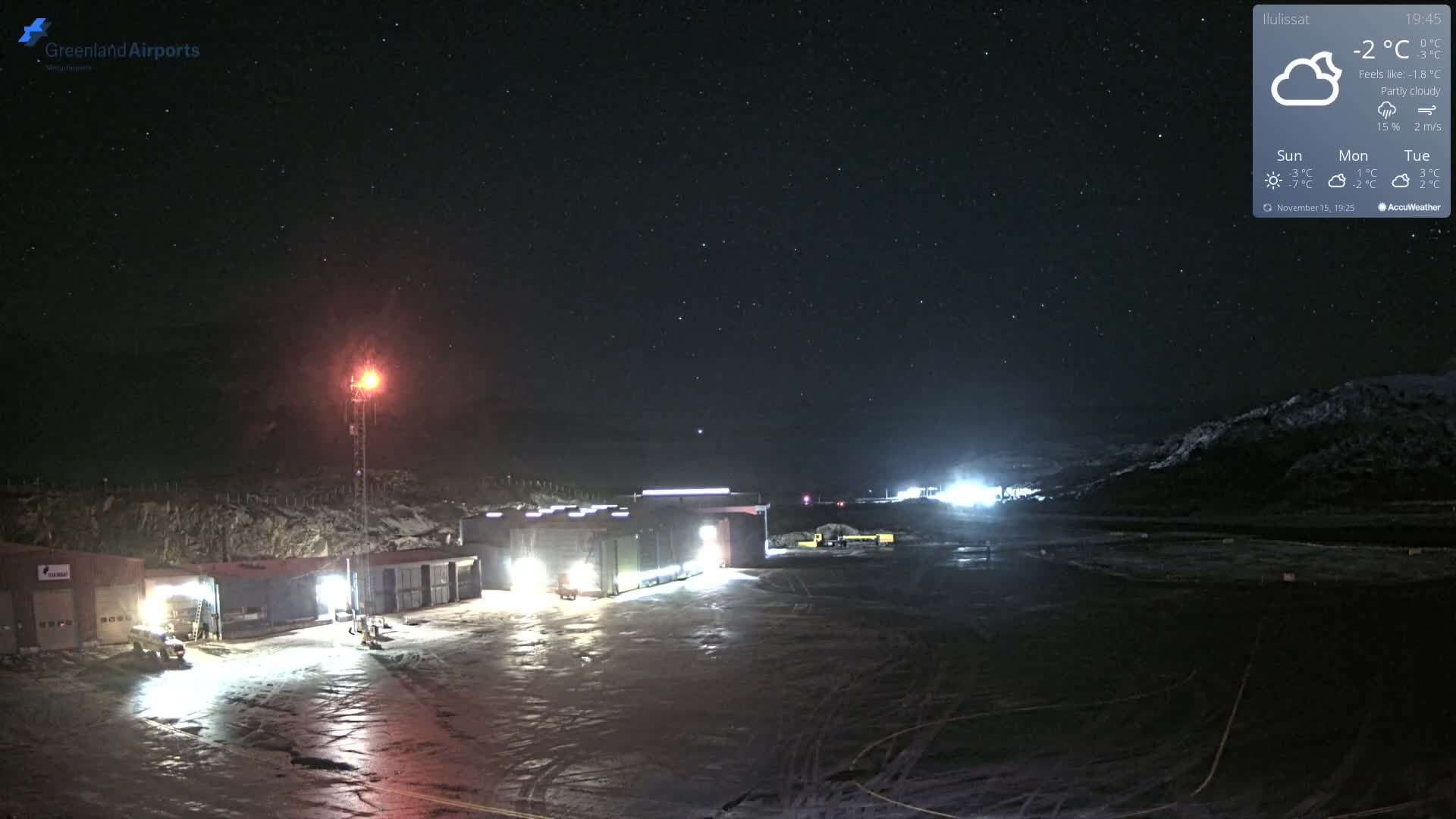 Mittarfik Ilulissat Airport North Towards View Live Cam JAV / BGJN - Ilulissat, Avannaata, Greenland, Denmark