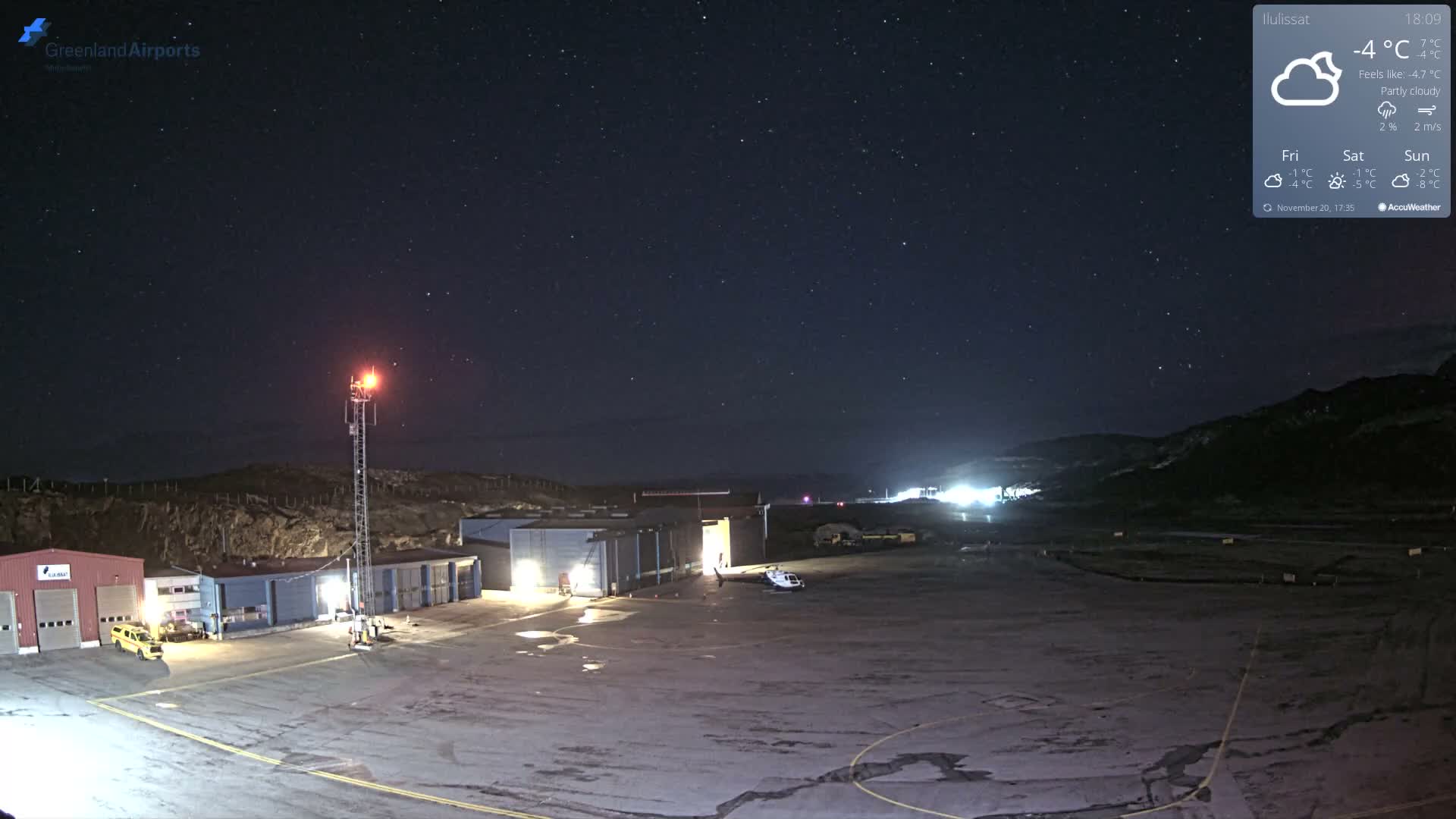 Mittarfik Ilulissat Airport North Towards View Live Cam JAV / BGJN - Ilulissat, Avannaata, Greenland, Denmark