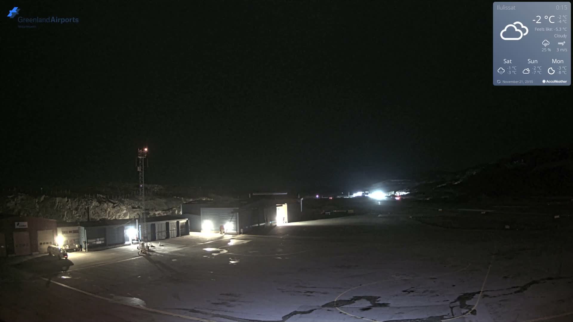 Mittarfik Ilulissat Airport North Towards View Live Cam JAV / BGJN - Ilulissat, Avannaata, Greenland, Denmark