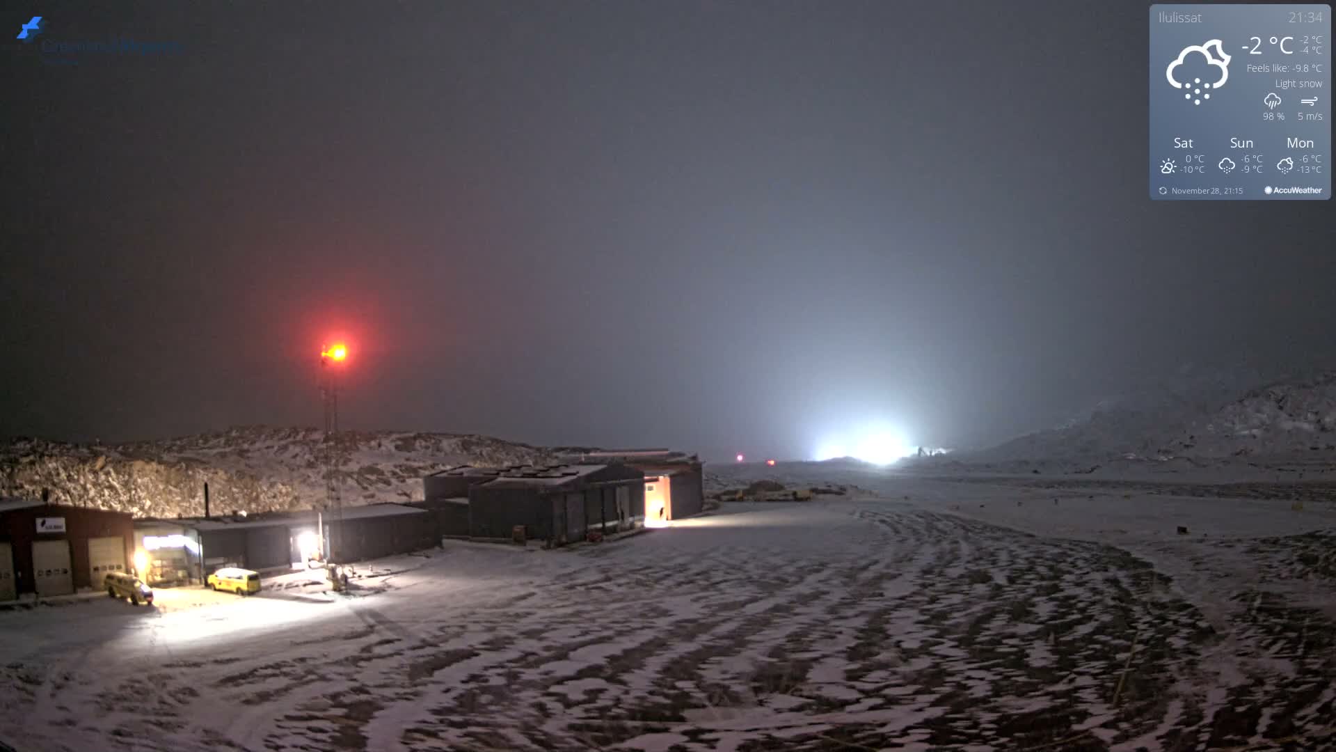 Mittarfik Ilulissat Airport North Towards View Live Cam JAV / BGJN - Ilulissat, Avannaata, Greenland, Denmark