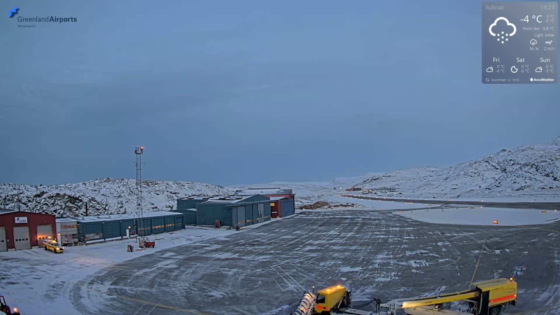 Mittarfik Ilulissat Airport North Towards View Live Cam JAV / BGJN - Ilulissat, Avannaata, Greenland, Denmark