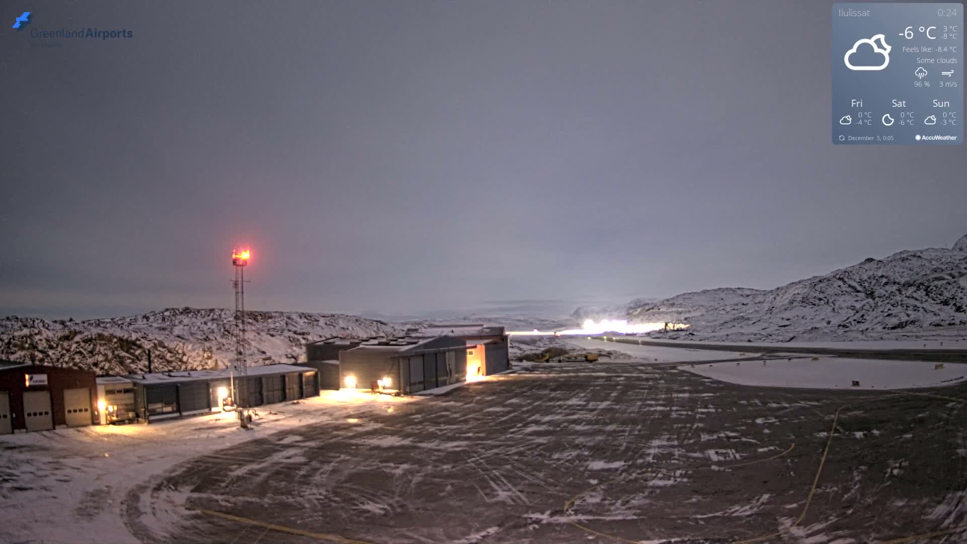 Mittarfik Ilulissat Airport North Towards View Live Cam JAV / BGJN - Ilulissat, Avannaata, Greenland, Denmark