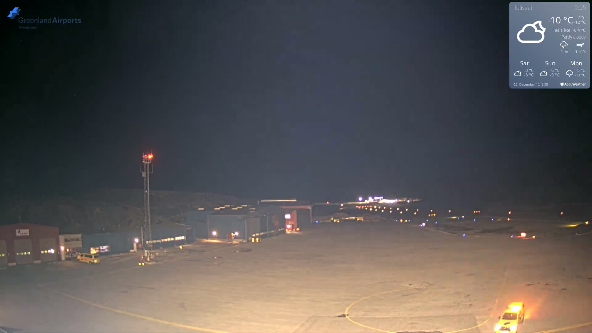 Mittarfik Ilulissat Airport North Towards View Live Cam JAV / BGJN - Ilulissat, Avannaata, Greenland, Denmark