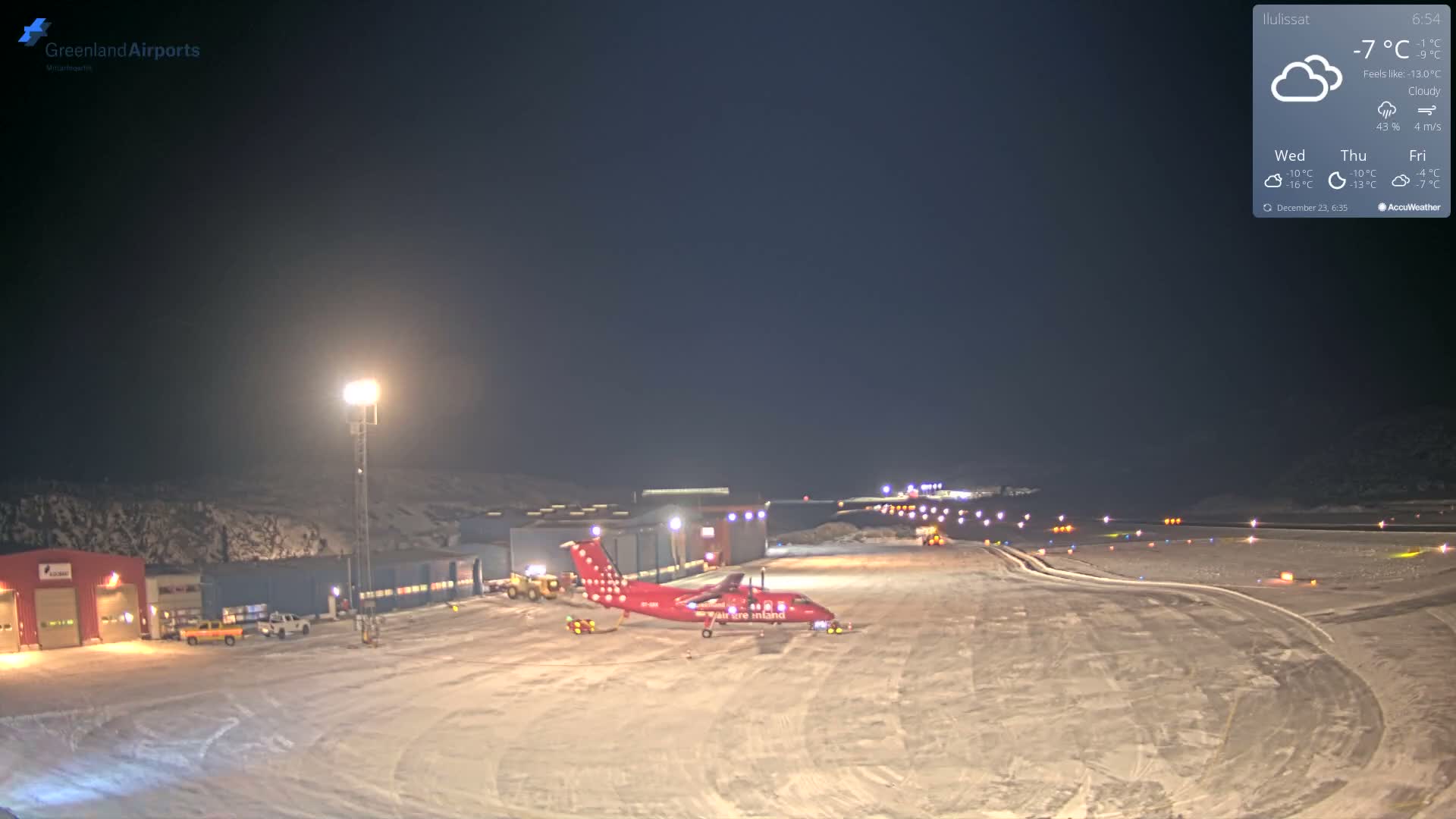 Mittarfik Ilulissat Airport North Towards View Live Cam JAV / BGJN - Ilulissat, Avannaata, Greenland, Denmark