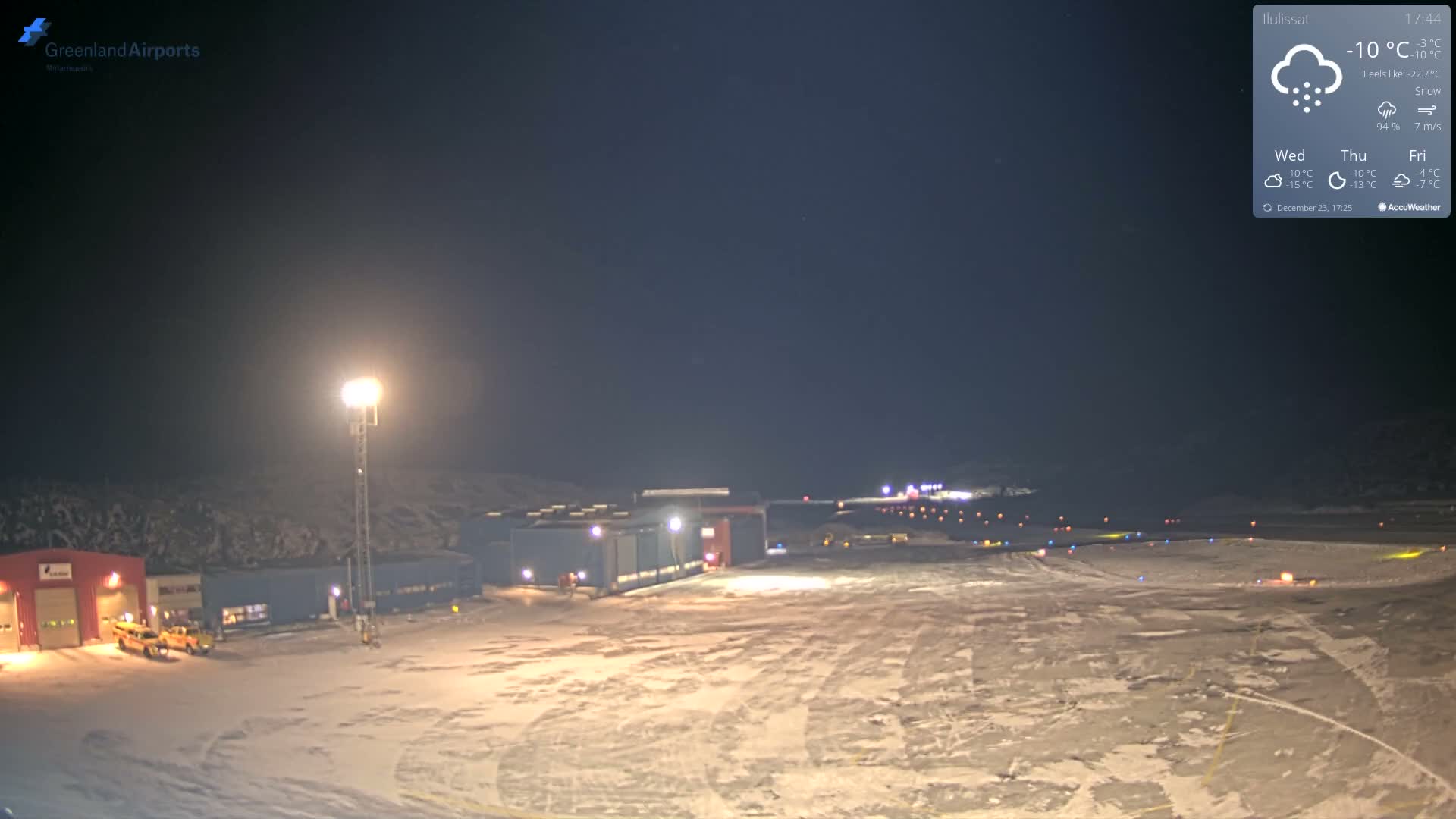 Mittarfik Ilulissat Airport North Towards View Live Cam JAV / BGJN - Ilulissat, Avannaata, Greenland, Denmark
