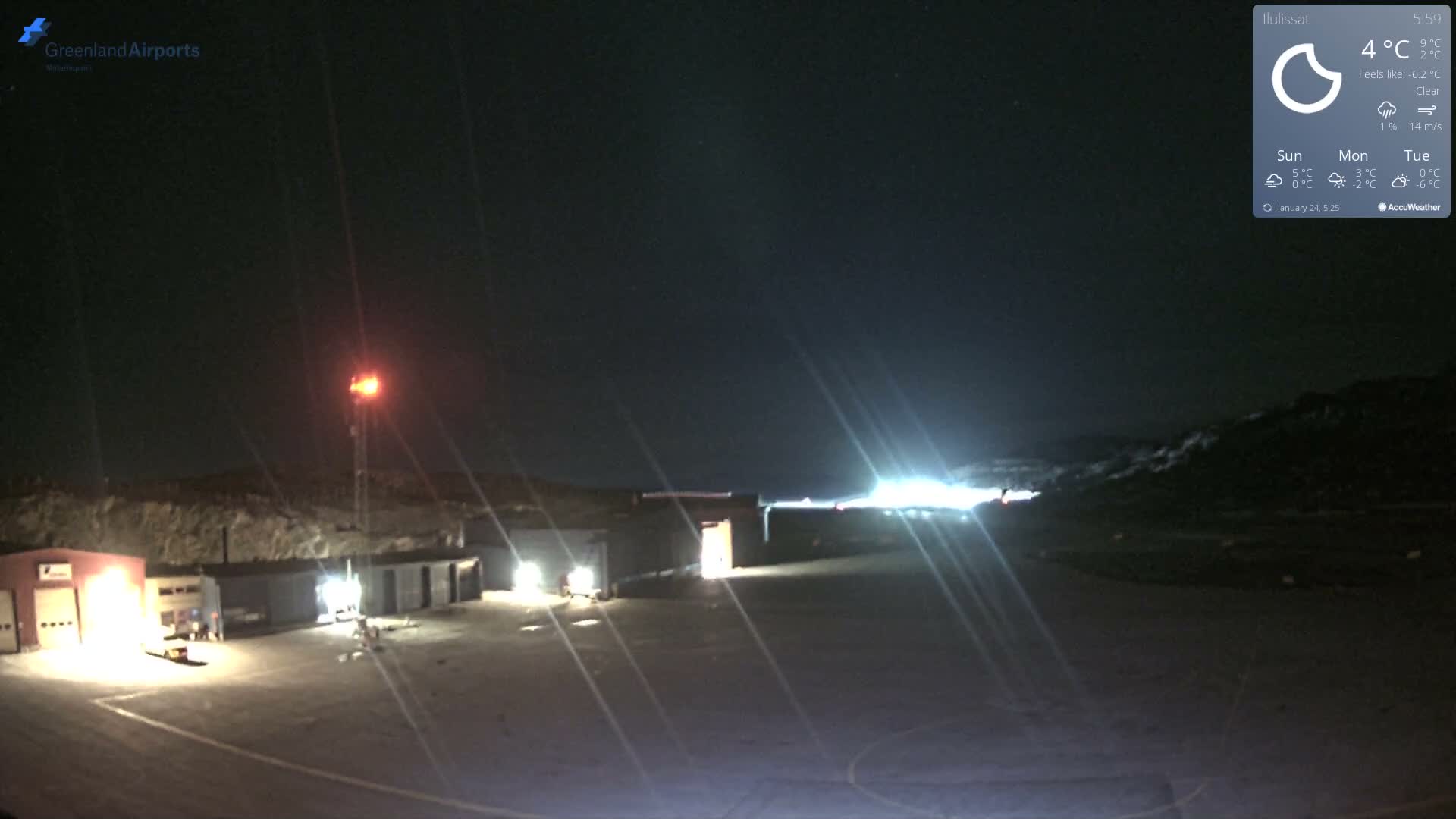 Mittarfik Ilulissat Airport North Towards View Live Cam JAV / BGJN - Ilulissat, Avannaata, Greenland, Denmark