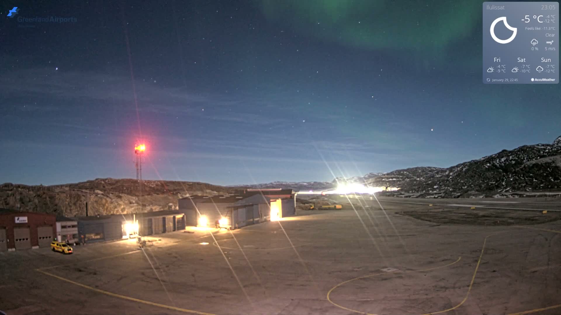 Mittarfik Ilulissat Airport North Towards View Live Cam JAV / BGJN - Ilulissat, Avannaata, Greenland, Denmark