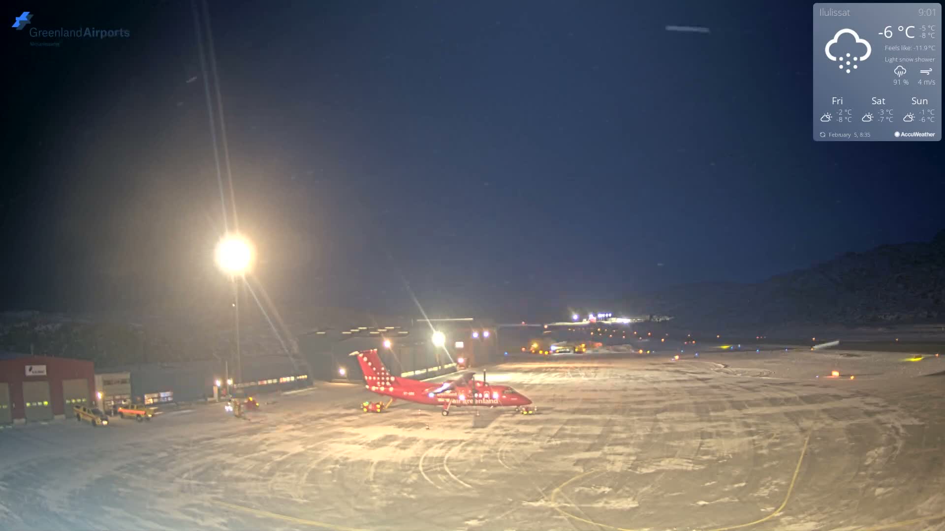 Mittarfik Ilulissat Airport North Towards View Live Cam JAV / BGJN - Ilulissat, Avannaata, Greenland, Denmark