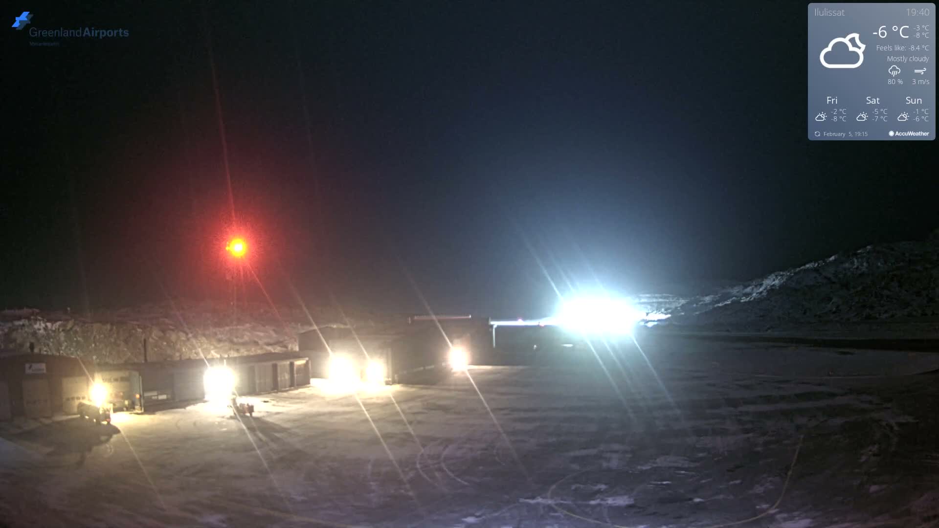 Mittarfik Ilulissat Airport North Towards View Live Cam JAV / BGJN - Ilulissat, Avannaata, Greenland, Denmark