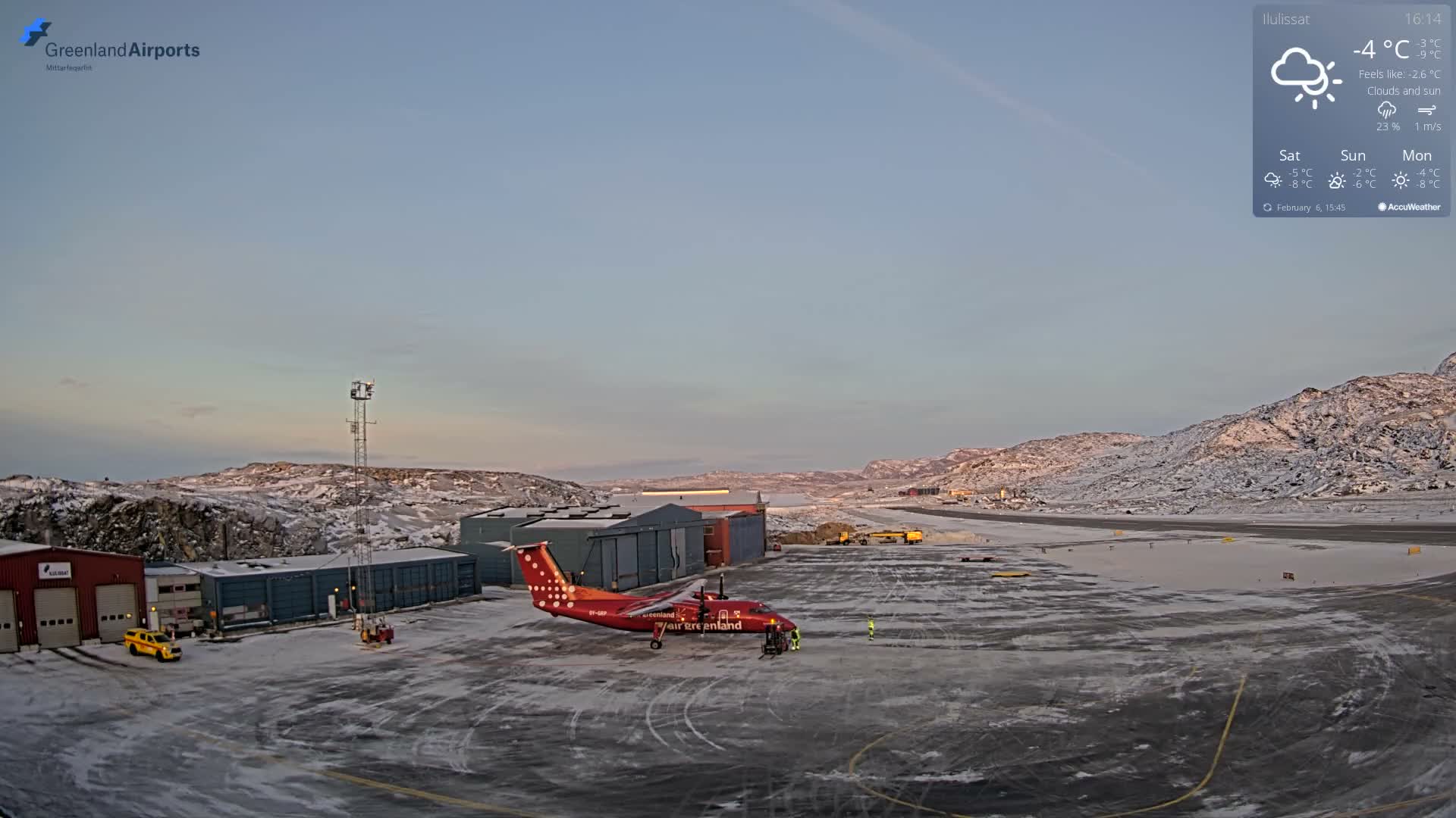 Mittarfik Ilulissat Airport North Towards View Live Cam JAV / BGJN - Ilulissat, Avannaata, Greenland, Denmark