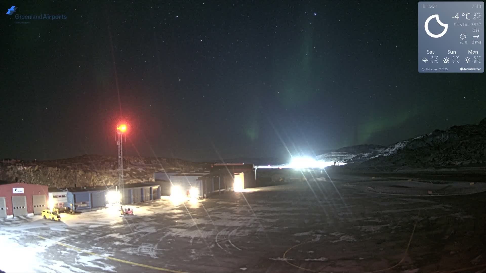 Mittarfik Ilulissat Airport North Towards View Live Cam JAV / BGJN - Ilulissat, Avannaata, Greenland, Denmark