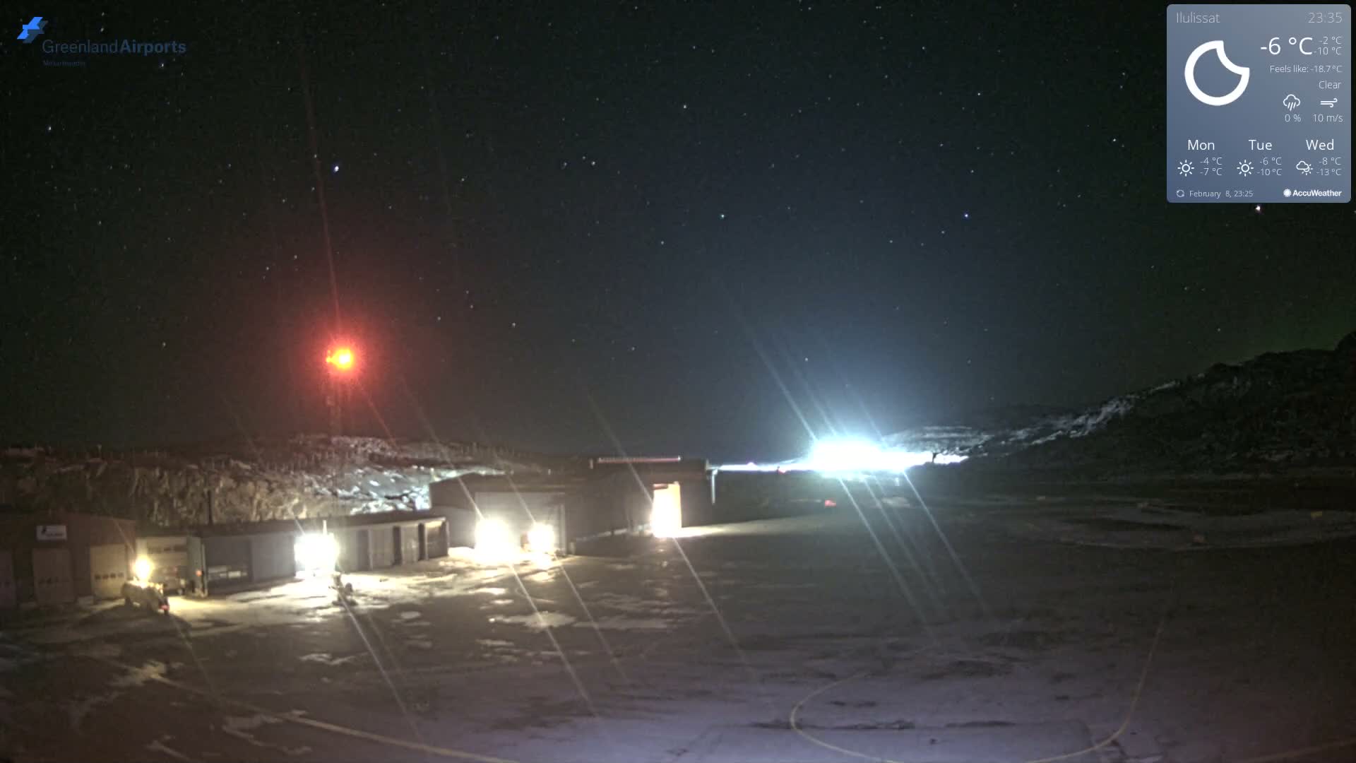 Mittarfik Ilulissat Airport North Towards View Live Cam JAV / BGJN - Ilulissat, Avannaata, Greenland, Denmark