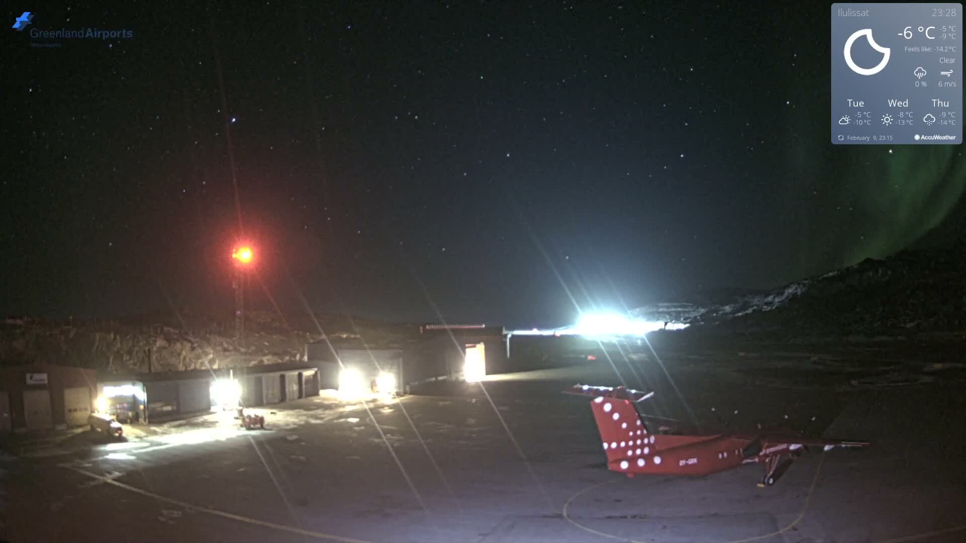 Mittarfik Ilulissat Airport North Towards View Live Cam JAV / BGJN - Ilulissat, Avannaata, Greenland, Denmark