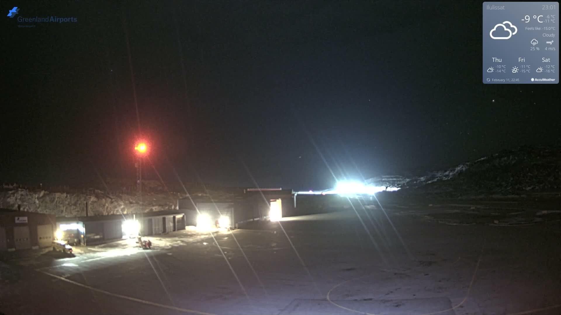 Mittarfik Ilulissat Airport North Towards View Live Cam JAV / BGJN - Ilulissat, Avannaata, Greenland, Denmark