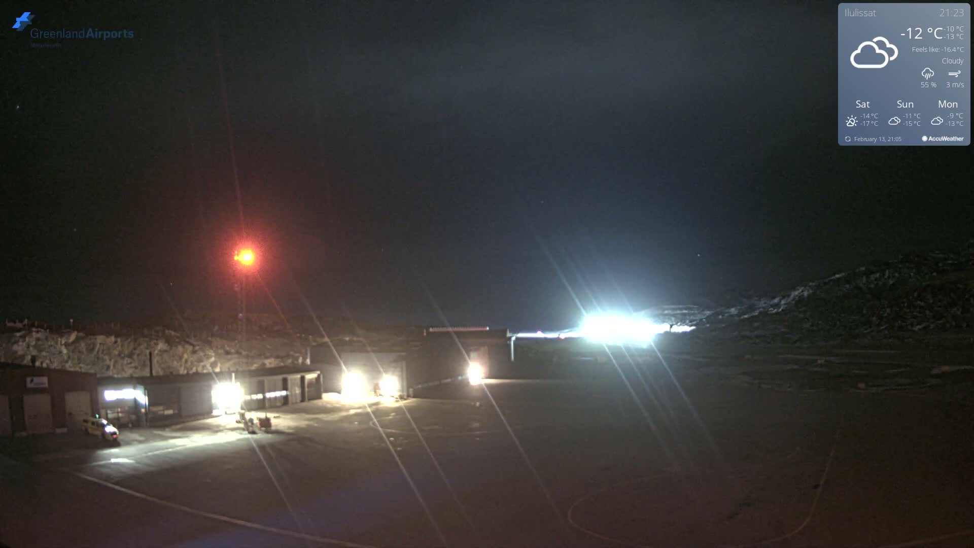 Mittarfik Ilulissat Airport North Towards View Live Cam JAV / BGJN - Ilulissat, Avannaata, Greenland, Denmark