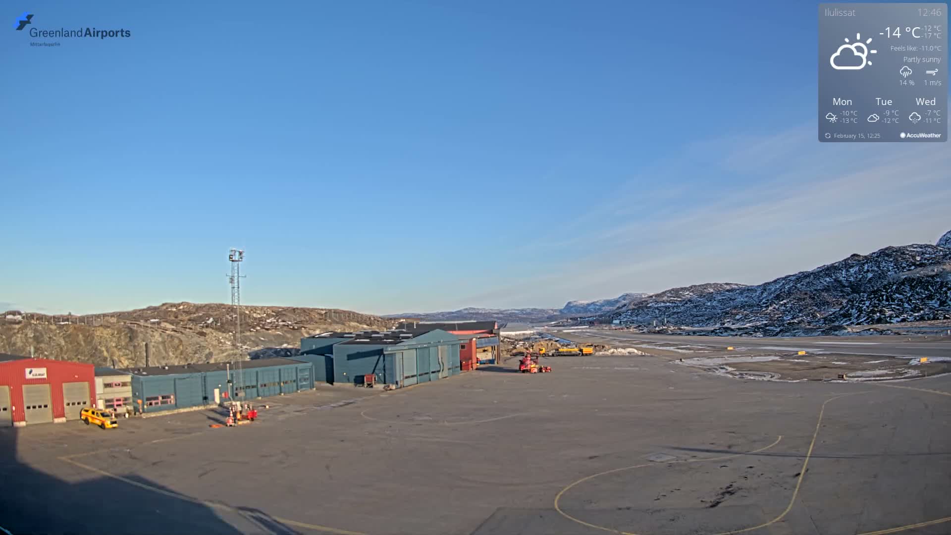 Mittarfik Ilulissat Airport North Towards View Live Cam JAV / BGJN - Ilulissat, Avannaata, Greenland, Denmark