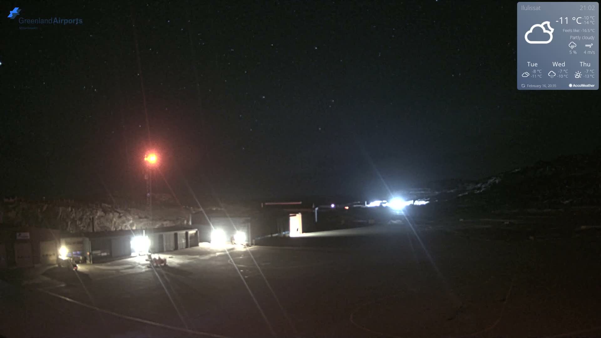 Mittarfik Ilulissat Airport North Towards View Live Cam JAV / BGJN - Ilulissat, Avannaata, Greenland, Denmark