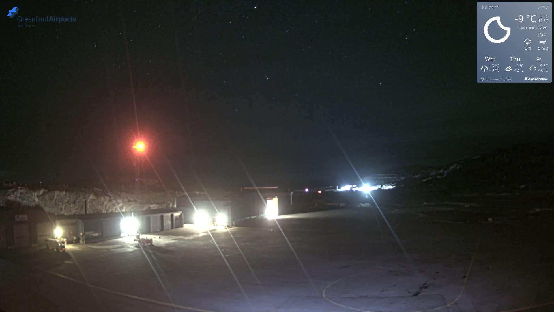 Mittarfik Ilulissat Airport North Towards View Live Cam JAV / BGJN - Ilulissat, Avannaata, Greenland, Denmark