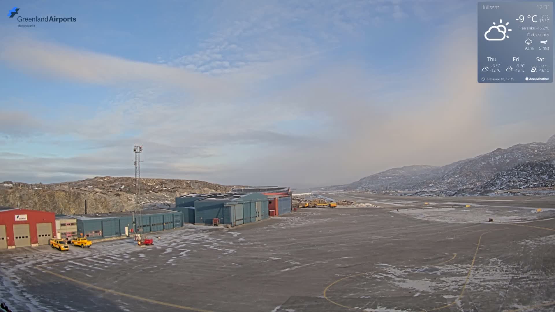 Mittarfik Ilulissat Airport North Towards View Live Cam JAV / BGJN - Ilulissat, Avannaata, Greenland, Denmark