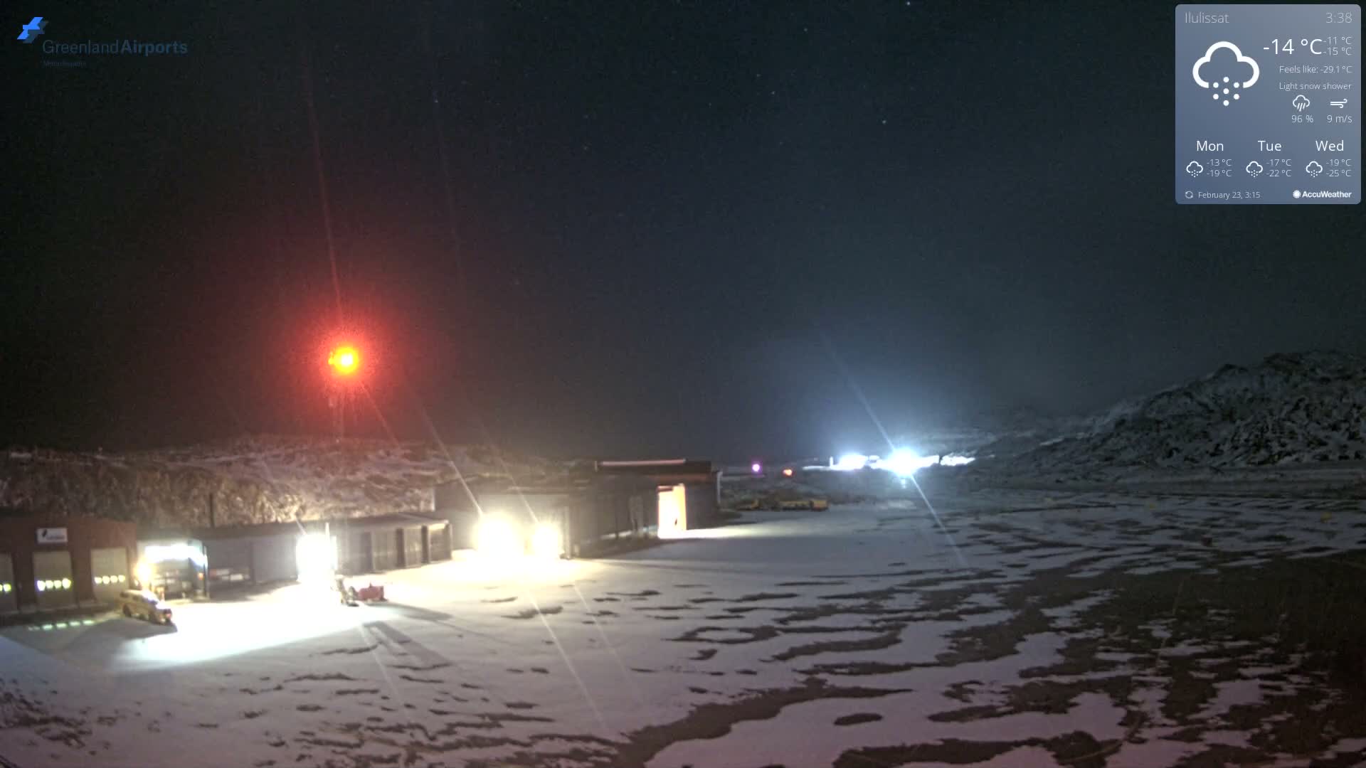 Mittarfik Ilulissat Airport North Towards View Live Cam JAV / BGJN - Ilulissat, Avannaata, Greenland, Denmark