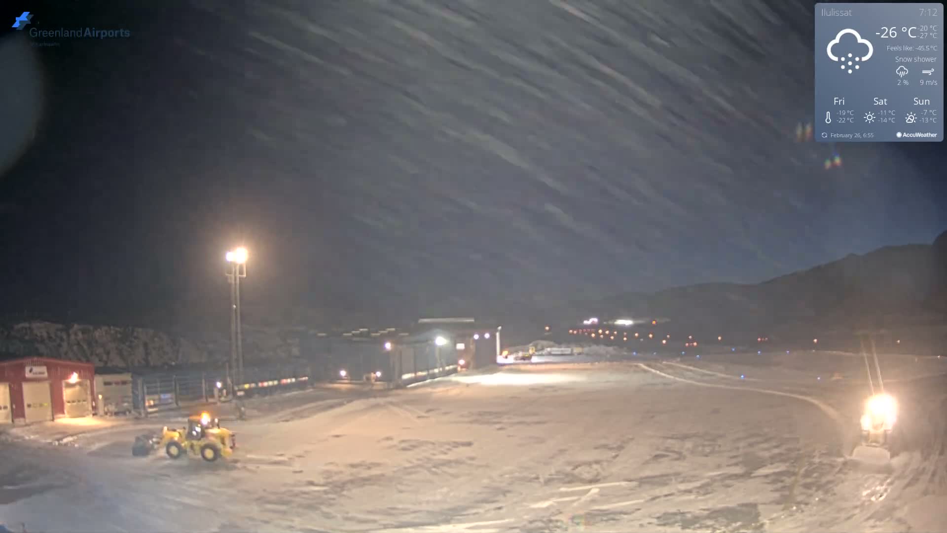 Mittarfik Ilulissat Airport North Towards View Live Cam JAV / BGJN - Ilulissat, Avannaata, Greenland, Denmark