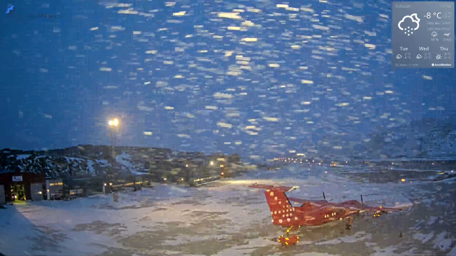 Mittarfik Ilulissat Airport North Towards View Live Cam JAV / BGJN - Ilulissat, Avannaata, Greenland, Denmark