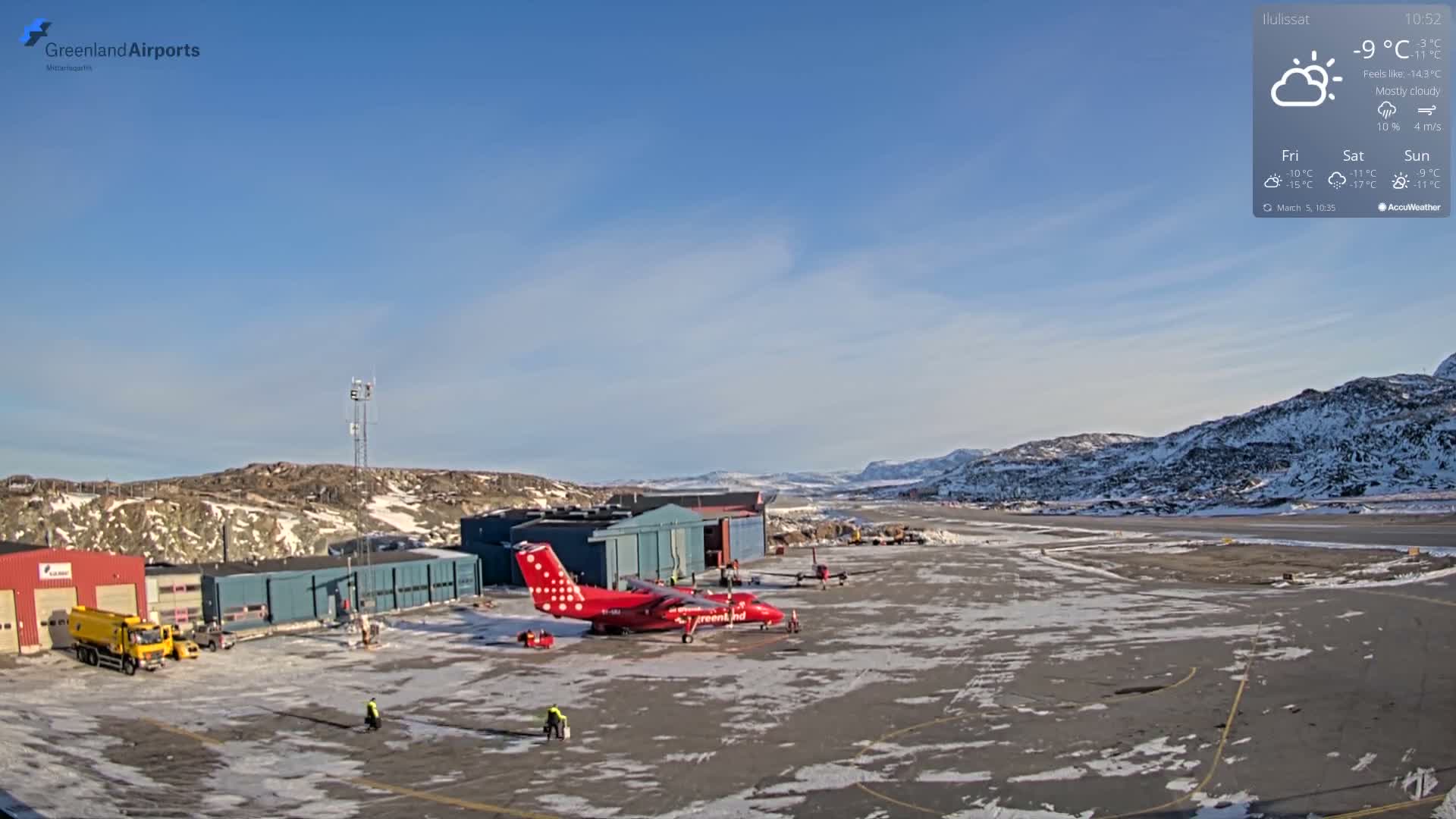 Mittarfik Ilulissat Airport North Towards View Live Cam JAV / BGJN - Ilulissat, Avannaata, Greenland, Denmark
