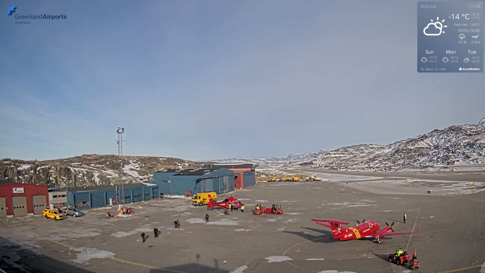 Mittarfik Ilulissat Airport North Towards View Live Cam JAV / BGJN - Ilulissat, Avannaata, Greenland, Denmark