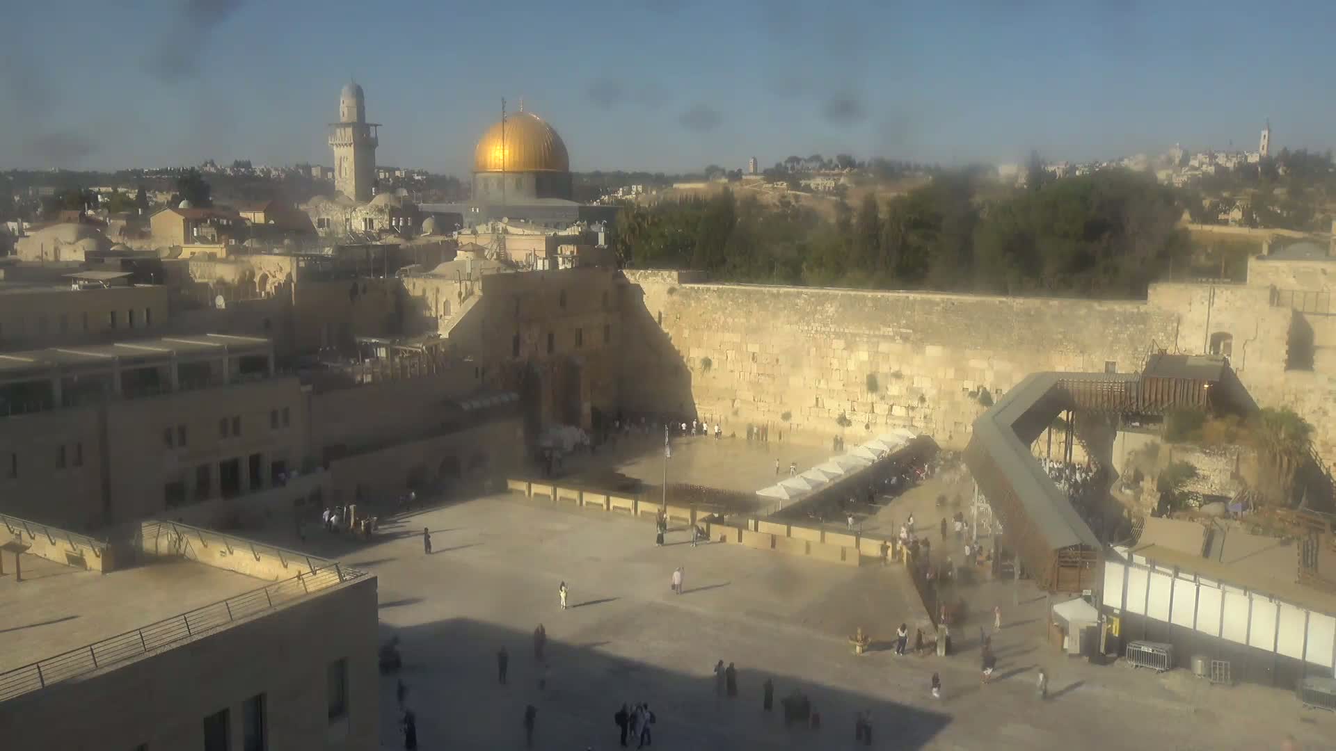 East Quds (East Jerusalem)  Western Wall Northeast Towards View Skyline Live Cam - Old City, East Quds (East Jerusalem) , Palestine