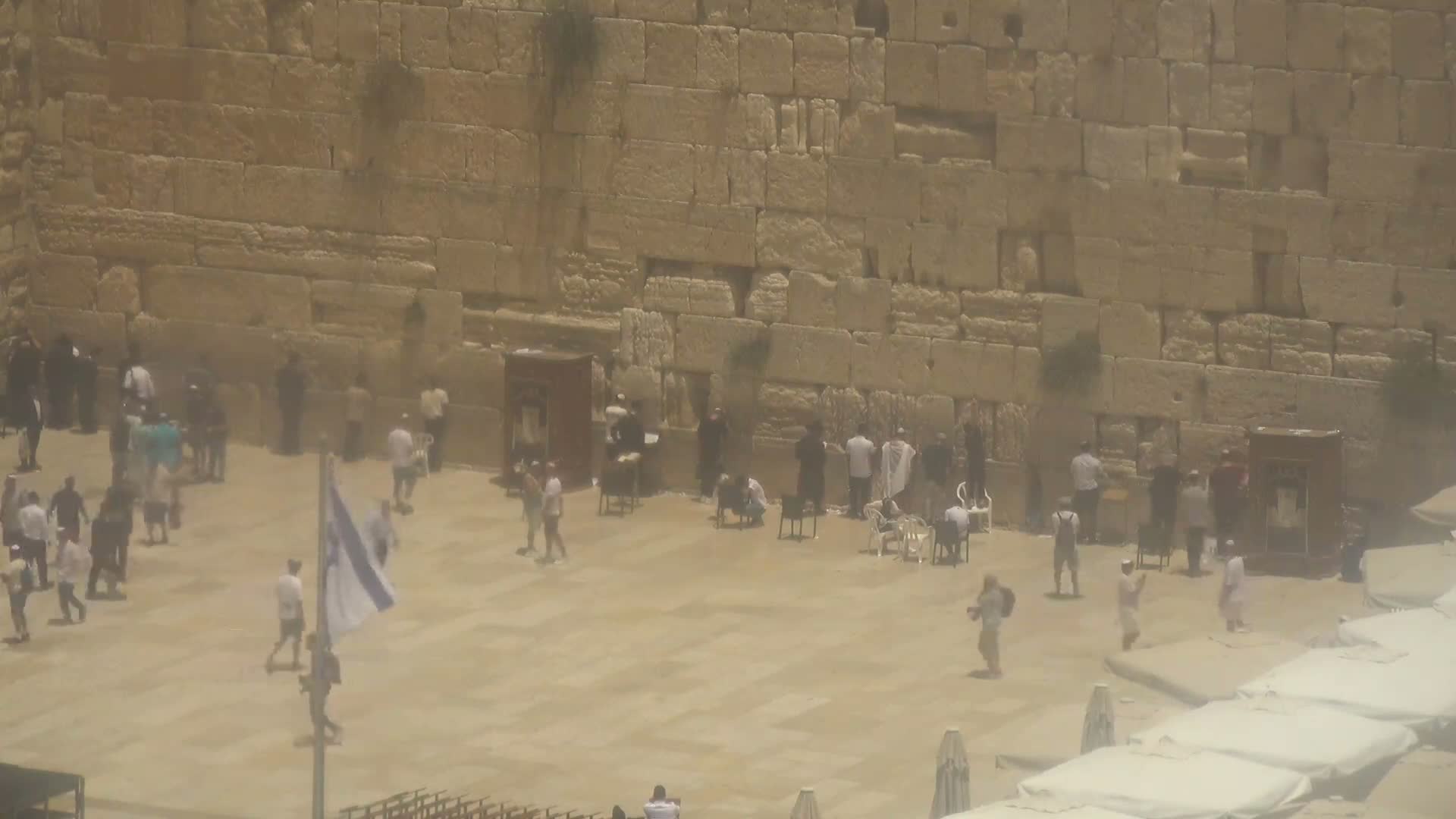 East Quds (East Jerusalem)  Western Wall Northeast Towards View Skyline Live Cam - Old City, East Quds (East Jerusalem) , Palestine