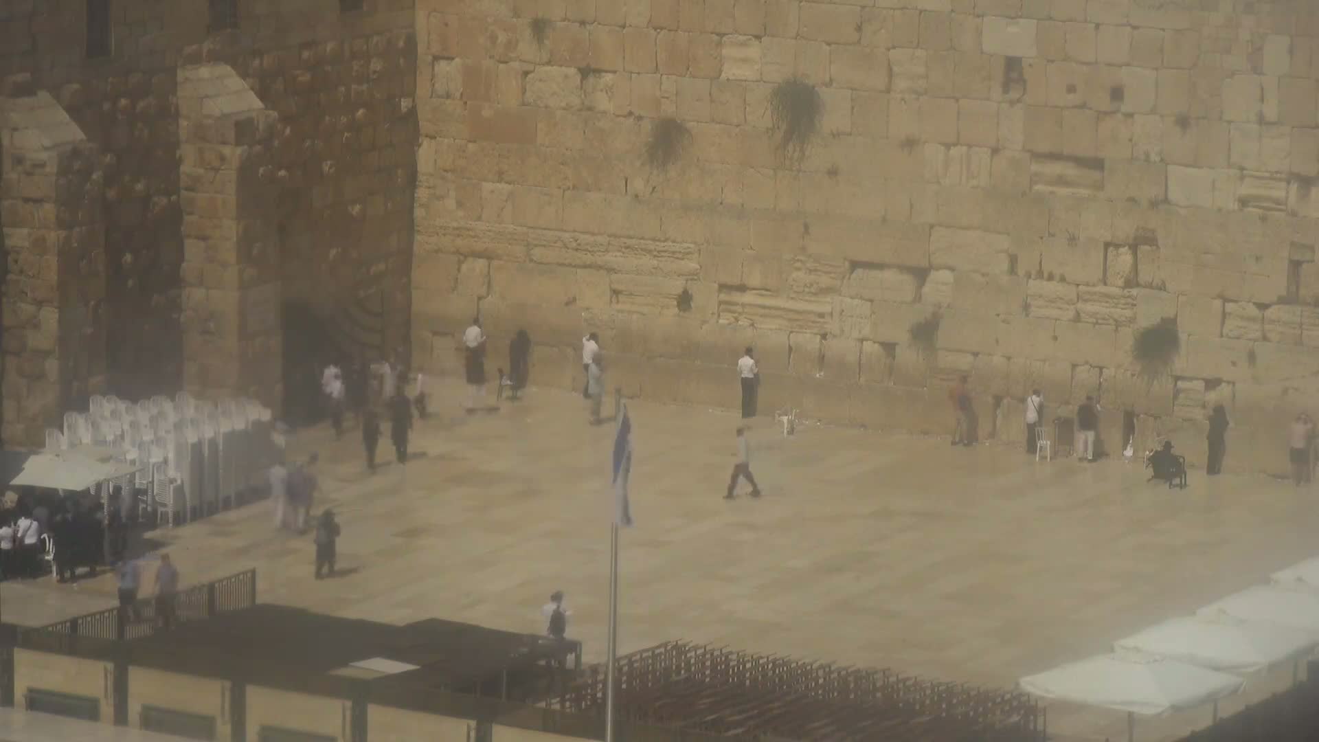 East Quds (East Jerusalem)  Western Wall Northeast Towards View Skyline Live Cam - Old City, East Quds (East Jerusalem) , Palestine