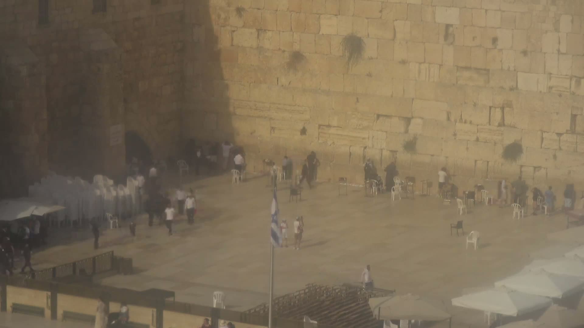 East Quds (East Jerusalem)  Western Wall Northeast Towards View Skyline Live Cam - Old City, East Quds (East Jerusalem) , Palestine