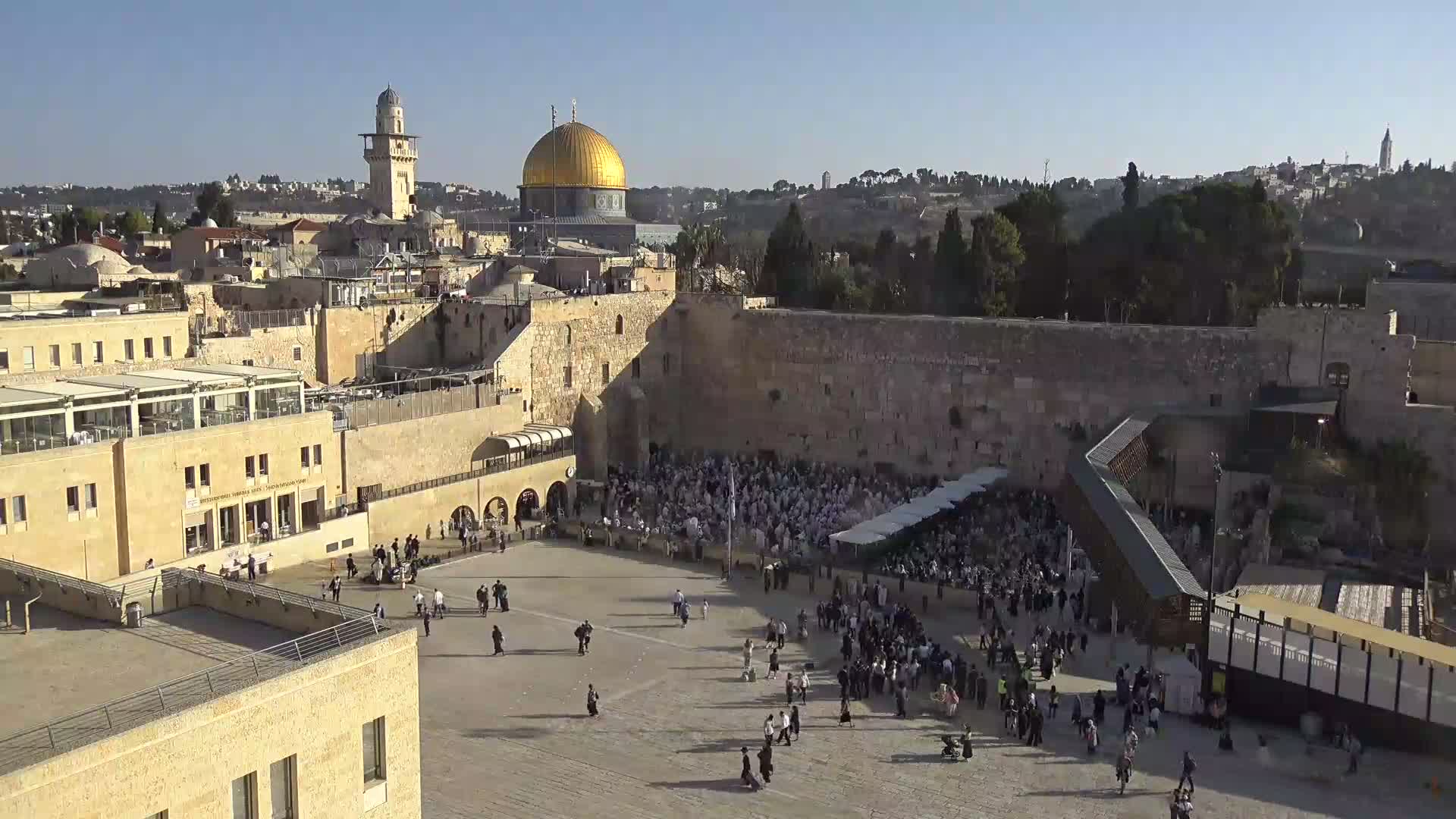 East Quds (East Jerusalem)  Western Wall Northeast Towards View Skyline Live Cam - Old City, East Quds (East Jerusalem) , Palestine