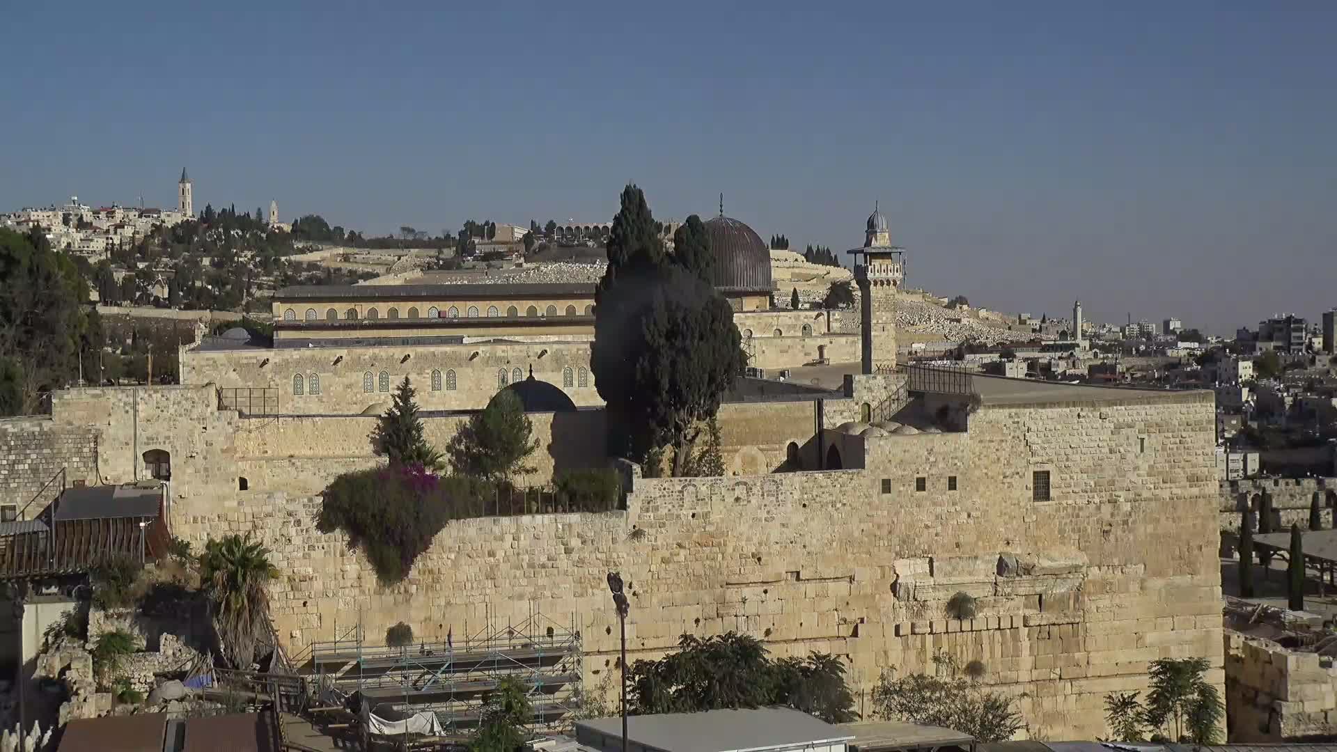 East Quds (East Jerusalem)  Western Wall Northeast Towards View Skyline Live Cam - Old City, East Quds (East Jerusalem) , Palestine