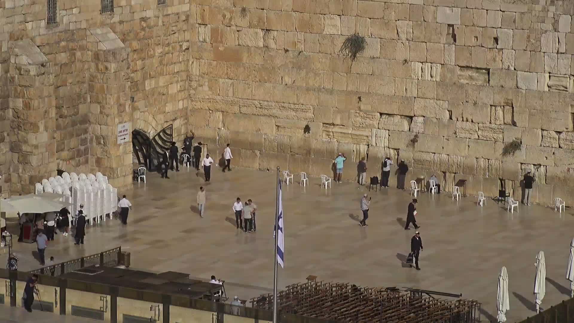 East Quds (East Jerusalem)  Western Wall Northeast Towards View Skyline Live Cam - Old City, East Quds (East Jerusalem) , Palestine