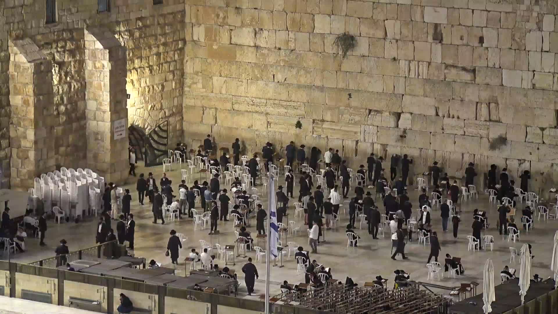 East Quds (East Jerusalem)  Western Wall Northeast Towards View Skyline Live Cam - Old City, East Quds (East Jerusalem) , Palestine