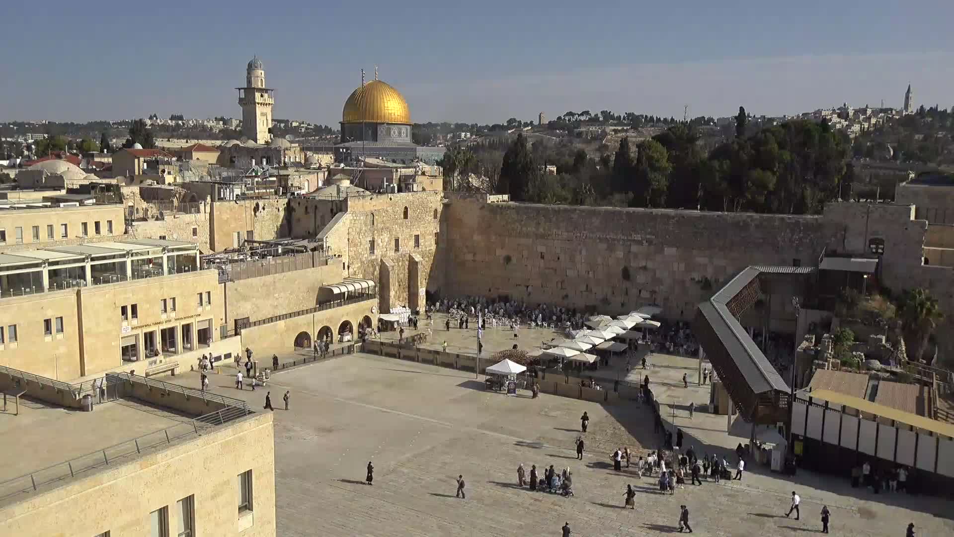 East Quds (East Jerusalem)  Western Wall Northeast Towards View Skyline Live Cam - Old City, East Quds (East Jerusalem) , Palestine