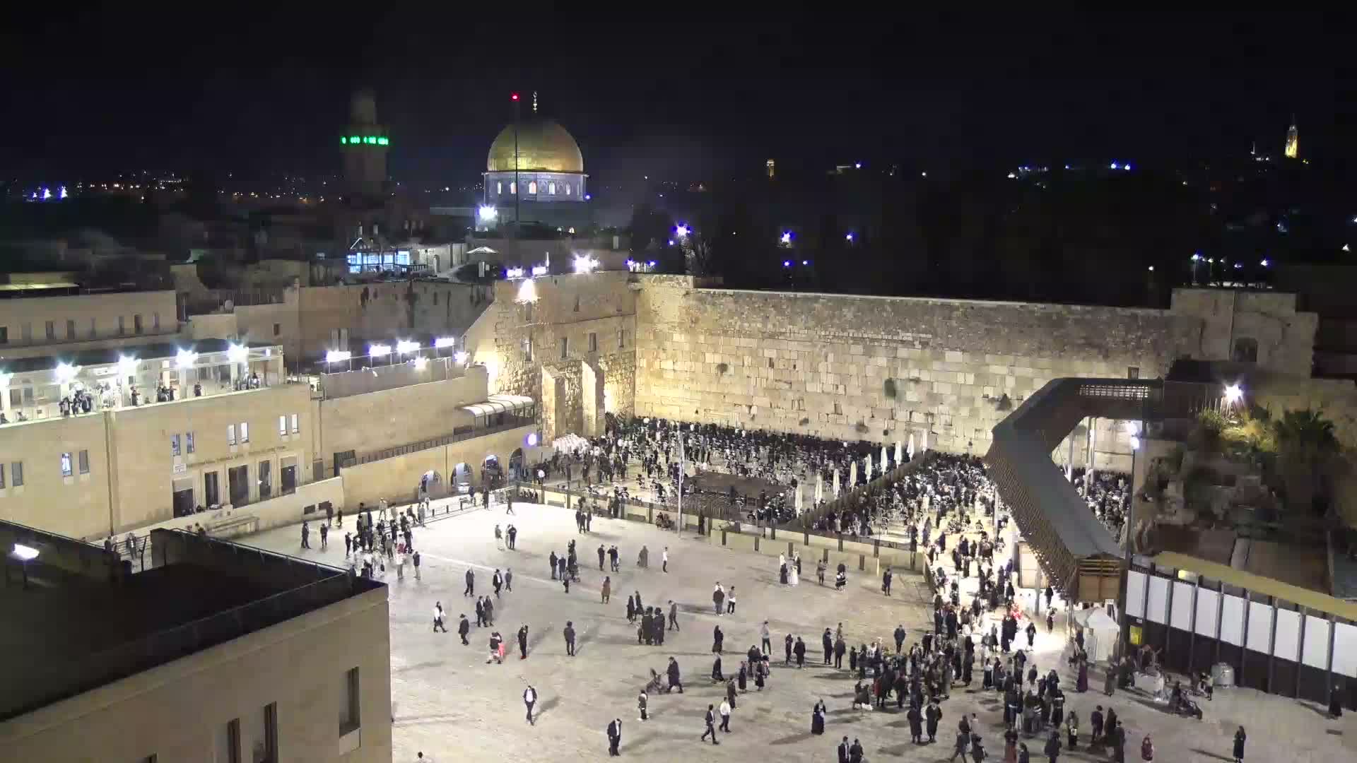 East Quds (East Jerusalem)  Western Wall Northeast Towards View Skyline Live Cam - Old City, East Quds (East Jerusalem) , Palestine