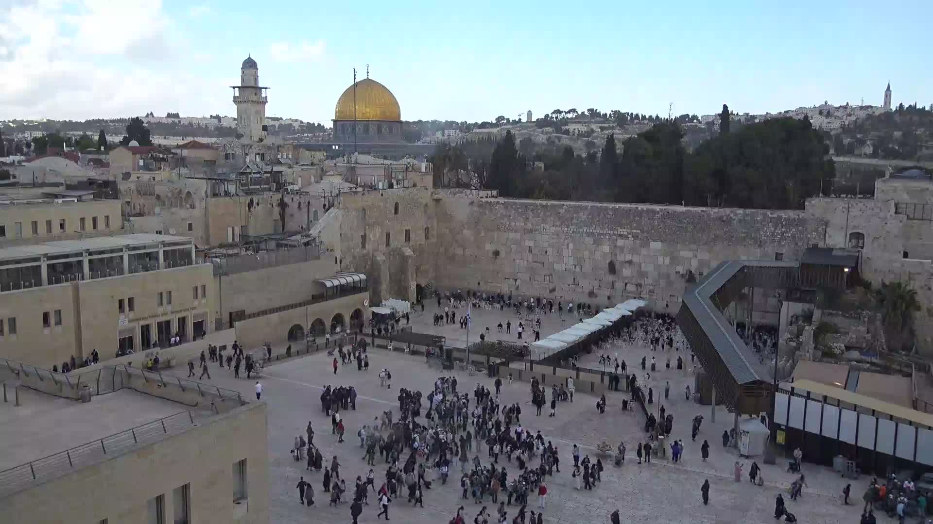 East Quds (East Jerusalem)  Western Wall Northeast Towards View Skyline Live Cam - Old City, East Quds (East Jerusalem) , Palestine