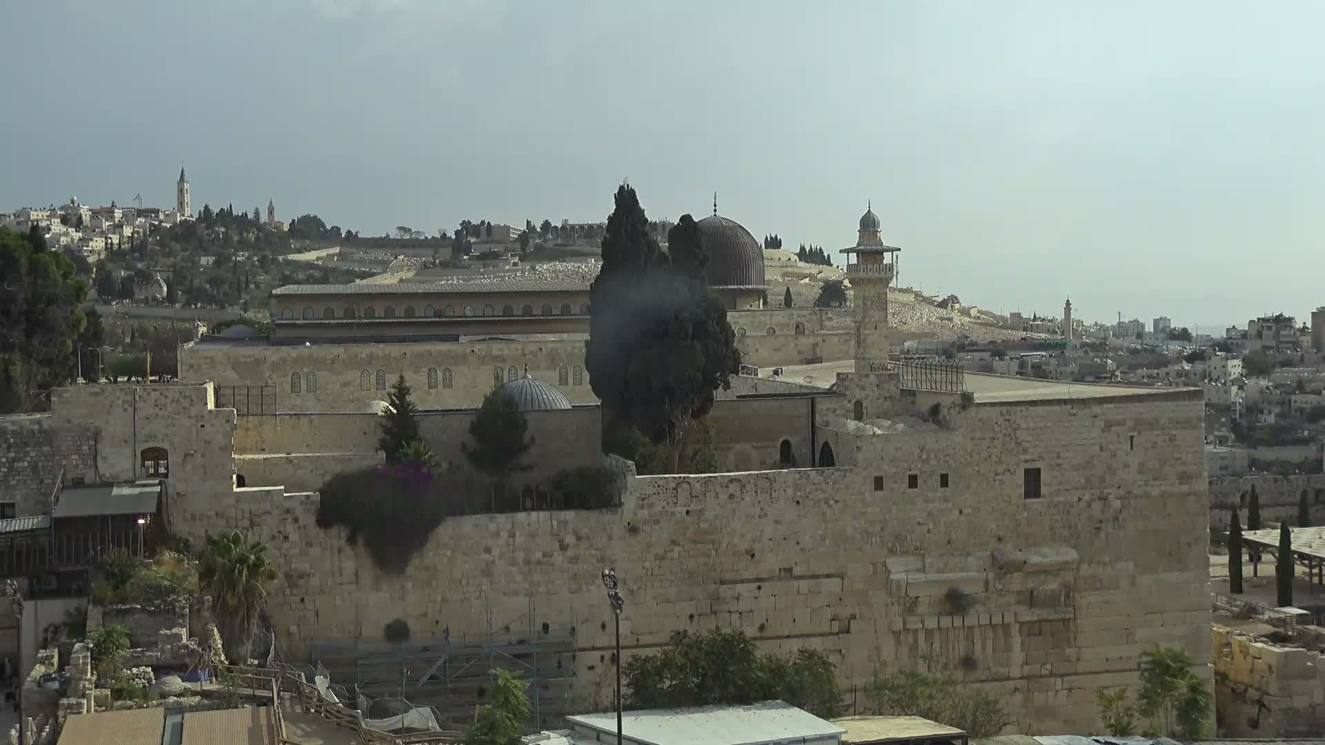 East Quds (East Jerusalem)  Western Wall Northeast Towards View Skyline Live Cam - Old City, East Quds (East Jerusalem) , Palestine
