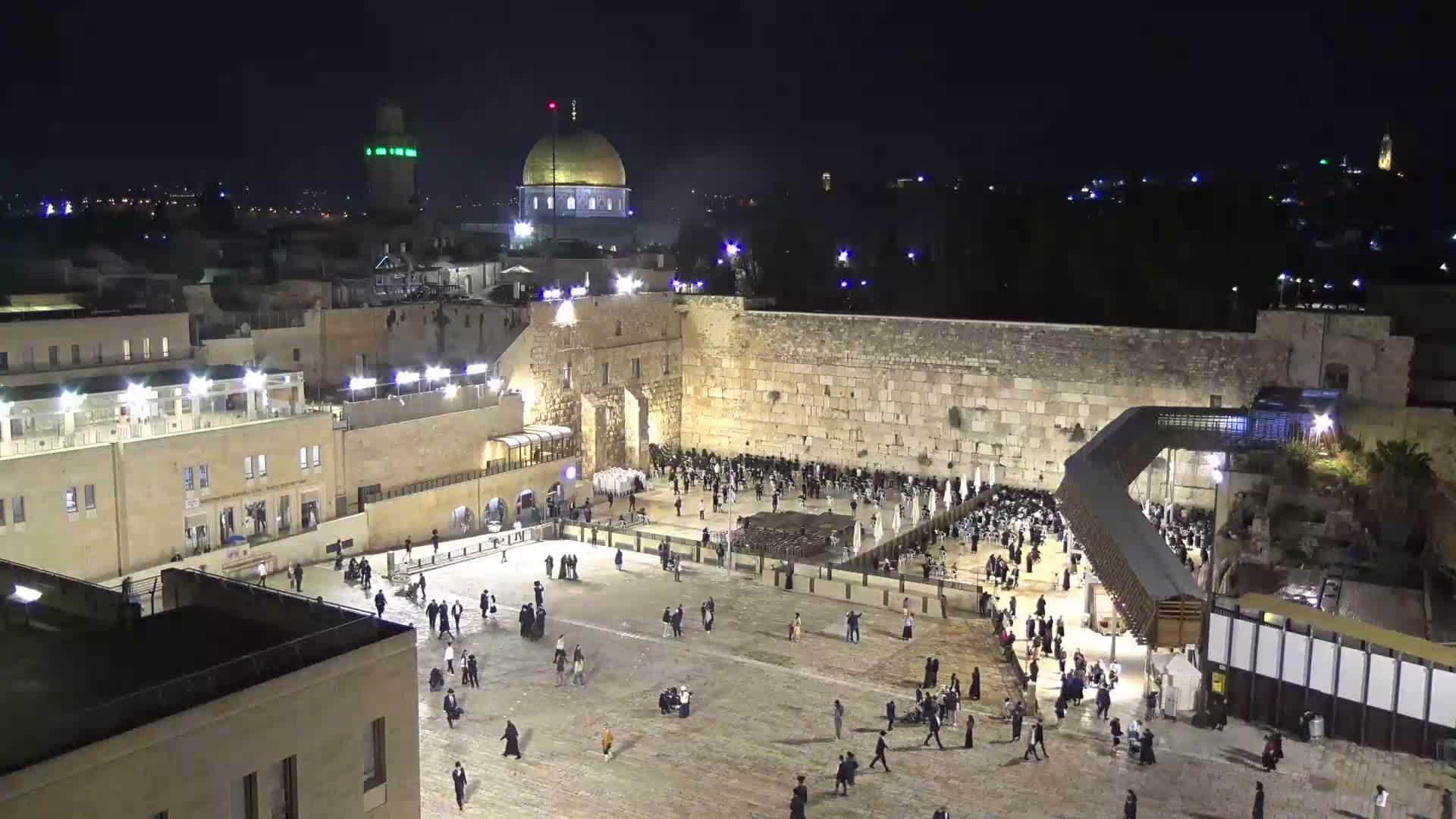 East Quds (East Jerusalem)  Western Wall Northeast Towards View Skyline Live Cam - Old City, East Quds (East Jerusalem) , Palestine