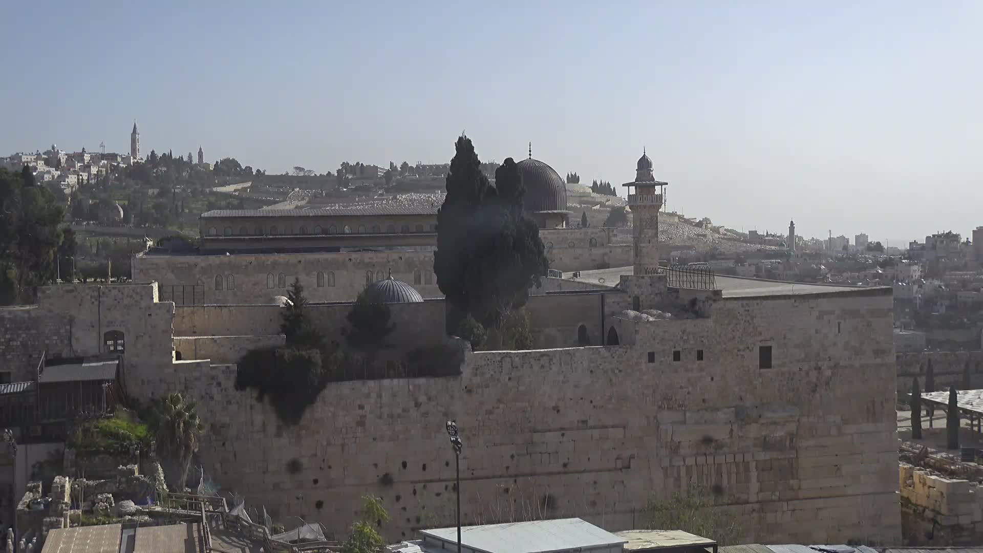 East Quds (East Jerusalem)  Western Wall Northeast Towards View Skyline Live Cam - Old City, East Quds (East Jerusalem) , Palestine