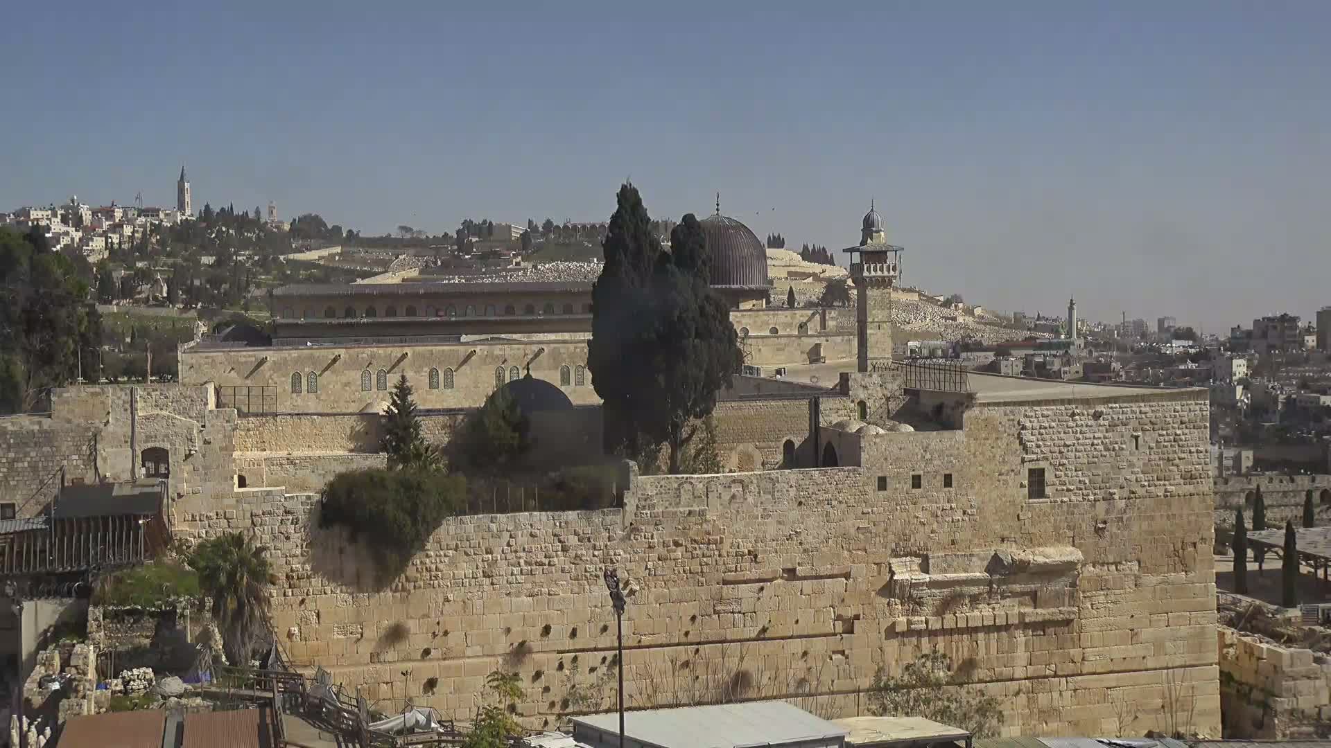 East Quds (East Jerusalem)  Western Wall Northeast Towards View Skyline Live Cam - Old City, East Quds (East Jerusalem) , Palestine