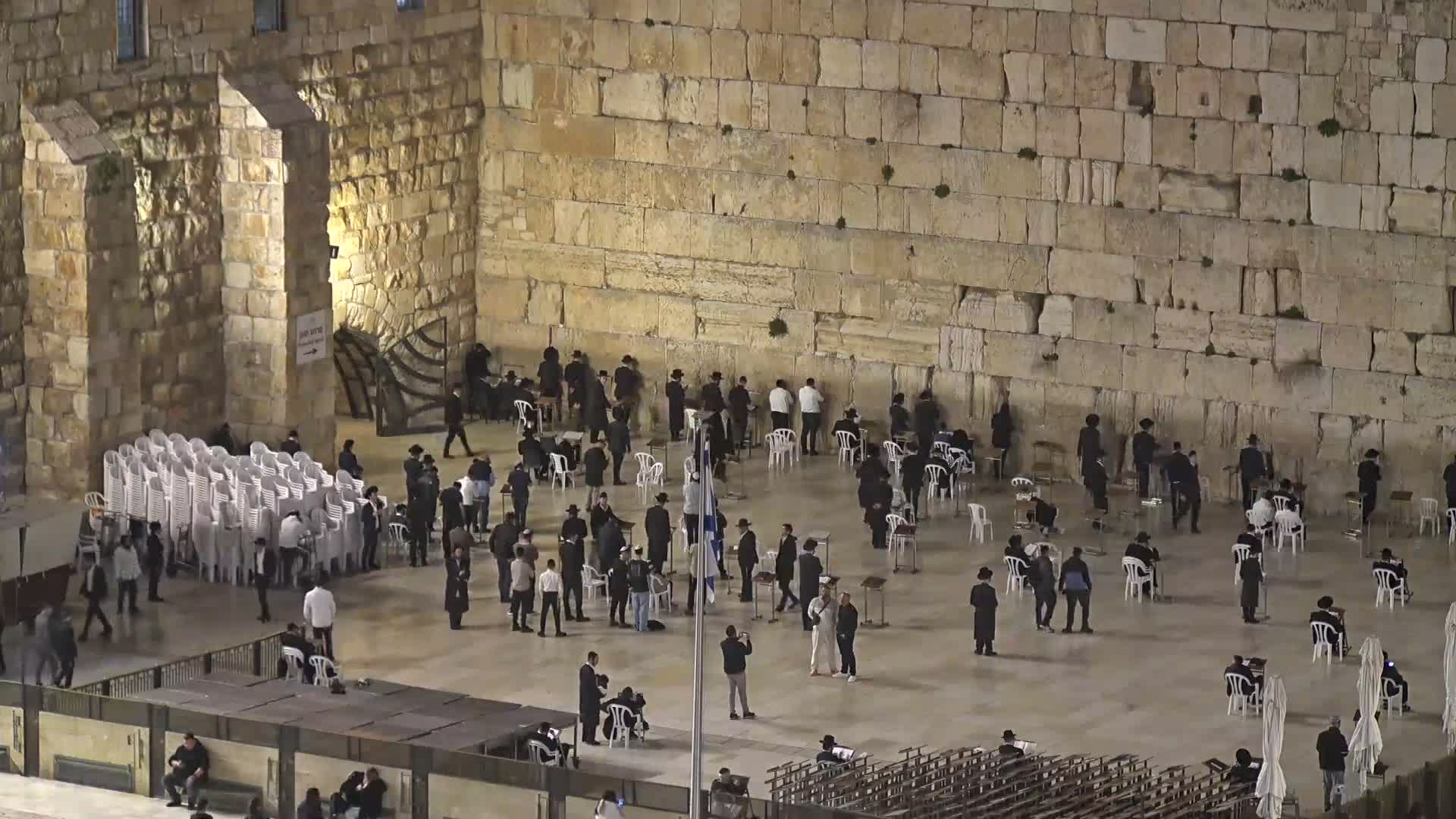 East Quds (East Jerusalem)  Western Wall Northeast Towards View Skyline Live Cam - Old City, East Quds (East Jerusalem) , Palestine