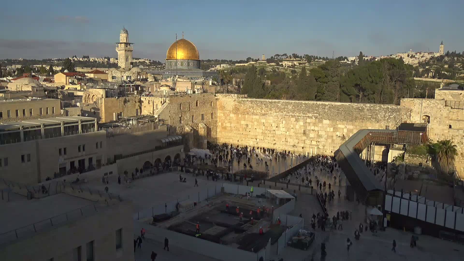 East Quds (East Jerusalem)  Western Wall Northeast Towards View Skyline Live Cam - Old City, East Quds (East Jerusalem) , Palestine